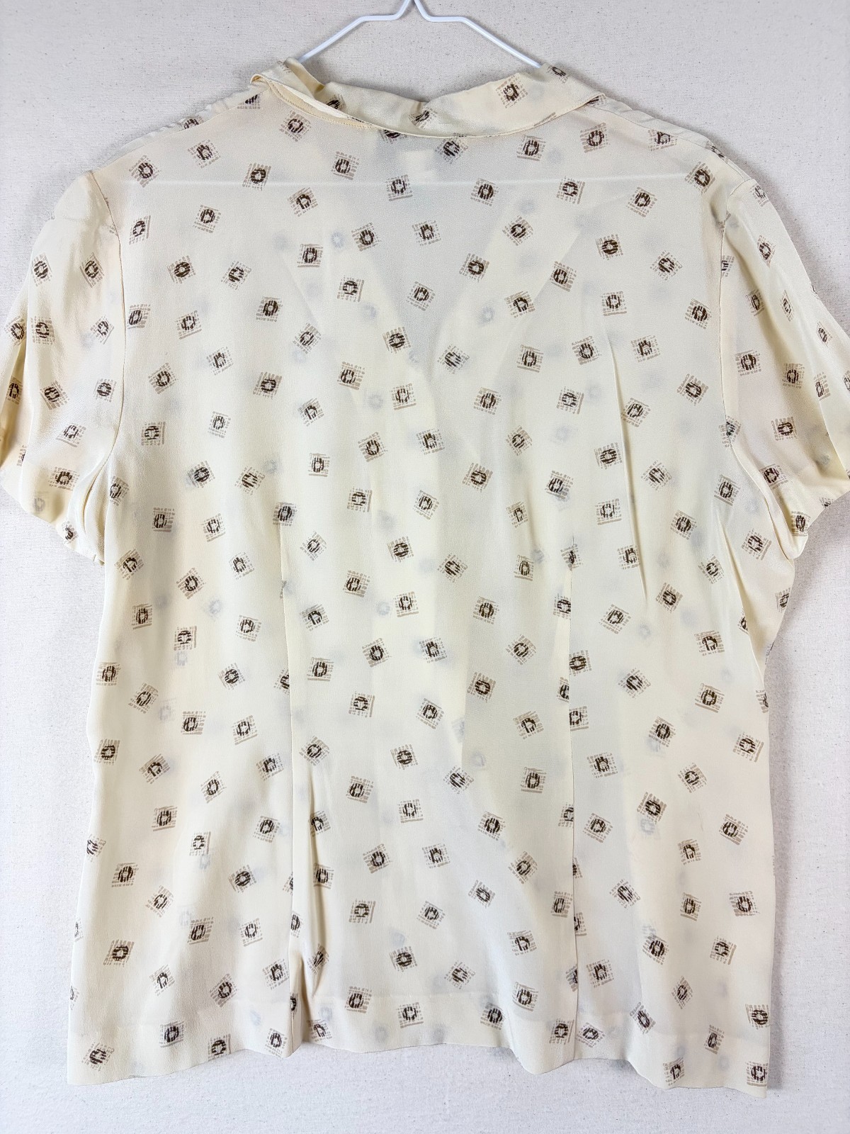 Vintage Norton McNaughton Blouse Size 14 Silk Geometric Multi