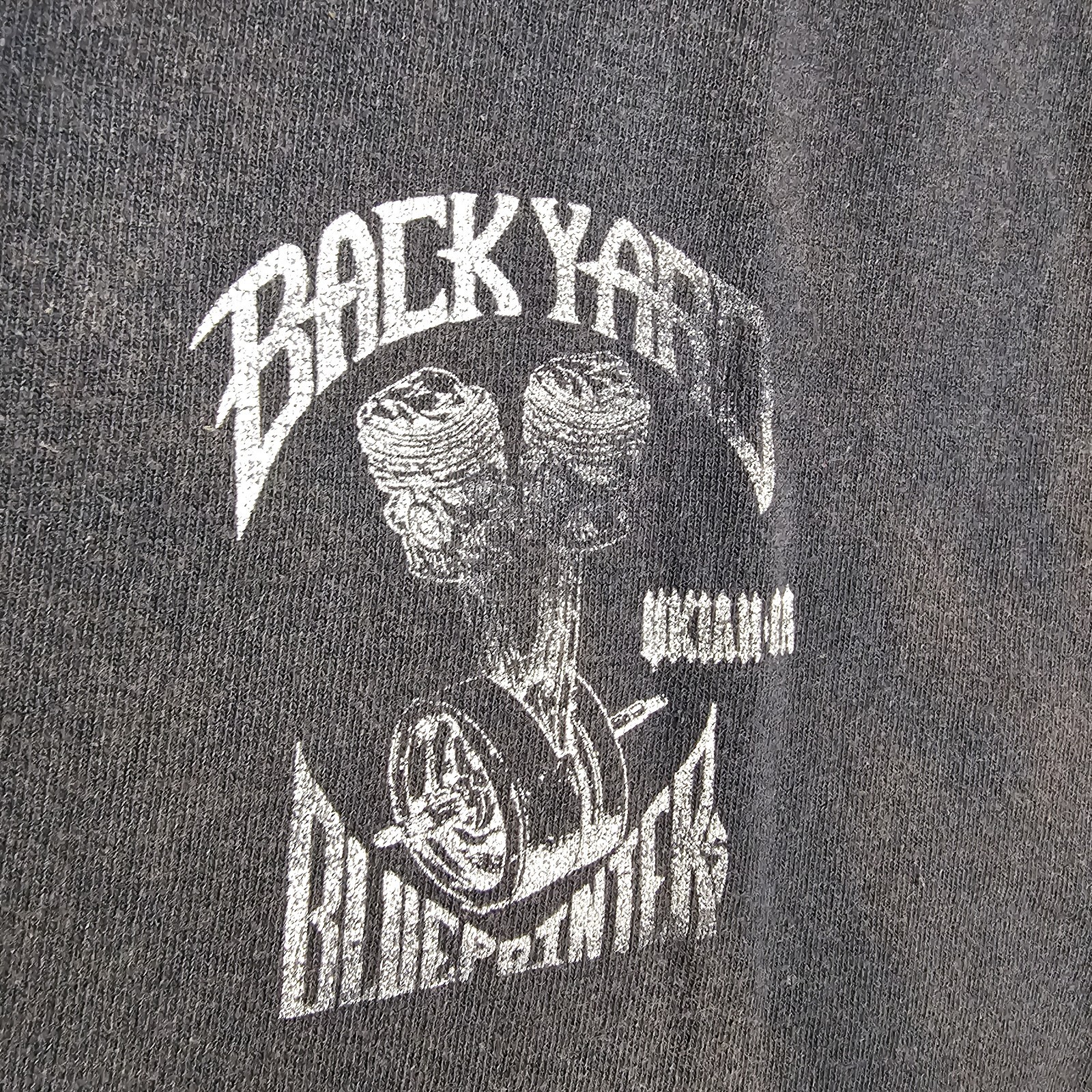 Vintage 90s Backyard Blueprinters Cutoff T-Shirt Mens M HotRod Grunge Faded Punk