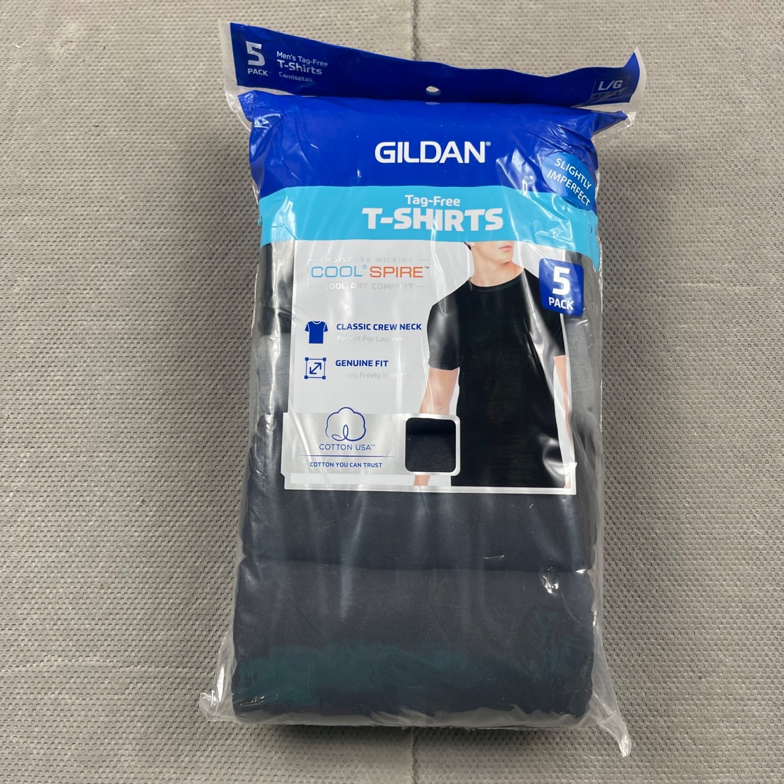 Gildan Mens Large-XL Crew T-Shirts 5 Pack Style G1100 New Slightly Imperfect