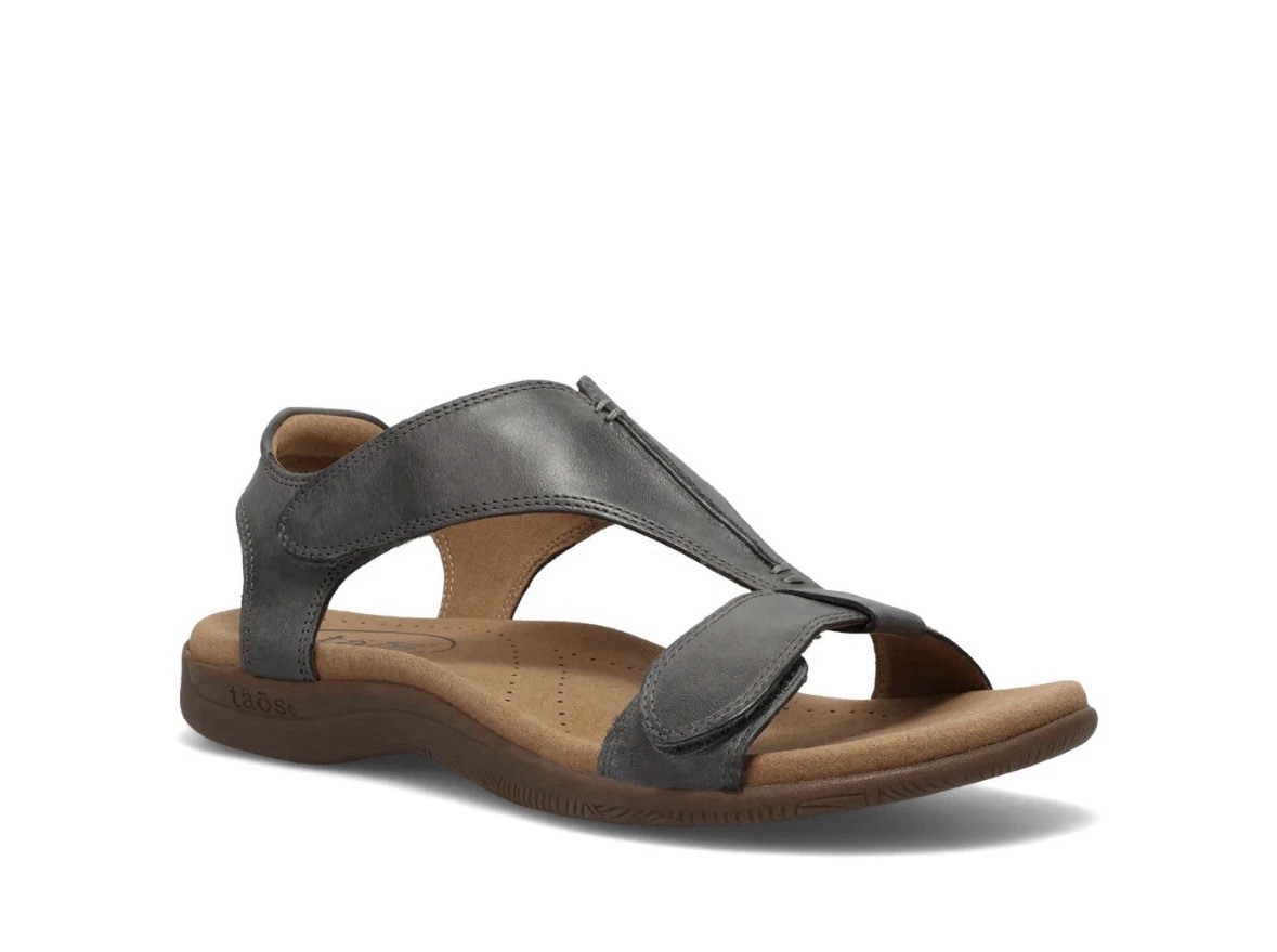 Women’s New TAOS “The Show” Premium Leather Sandal – Steel – Sz 8 Wide