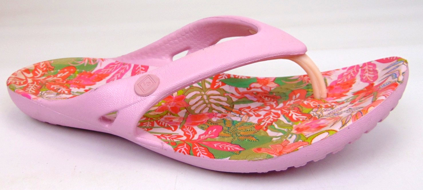 Crocs KADEE II Flip Flops Thong Sandals Women’s Size 4.0 M, Pink Floral Multico