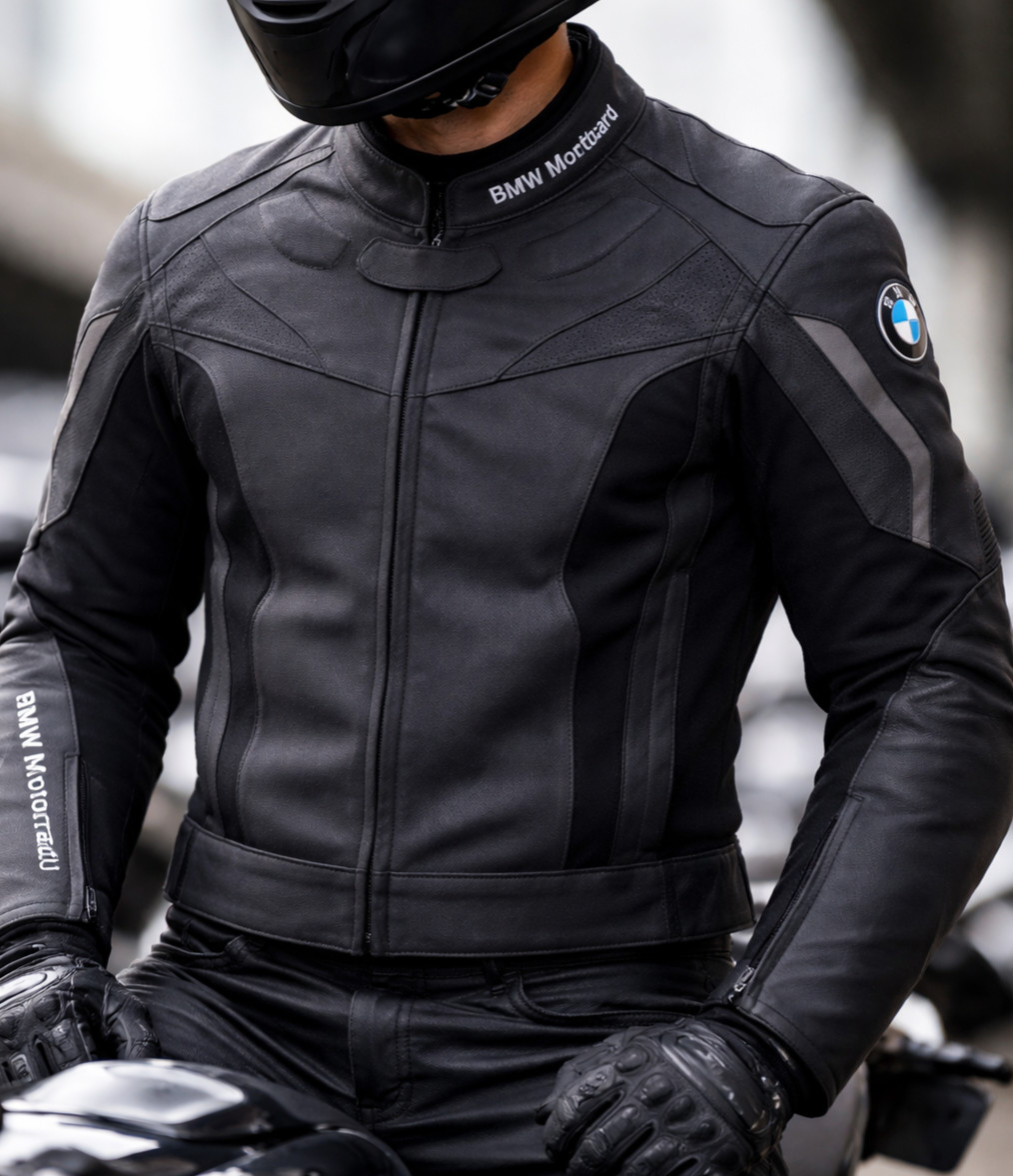 Men’s BMW Motorrad Cowhide Leather Biker Jacket Racing Style BMW Leather Jacket