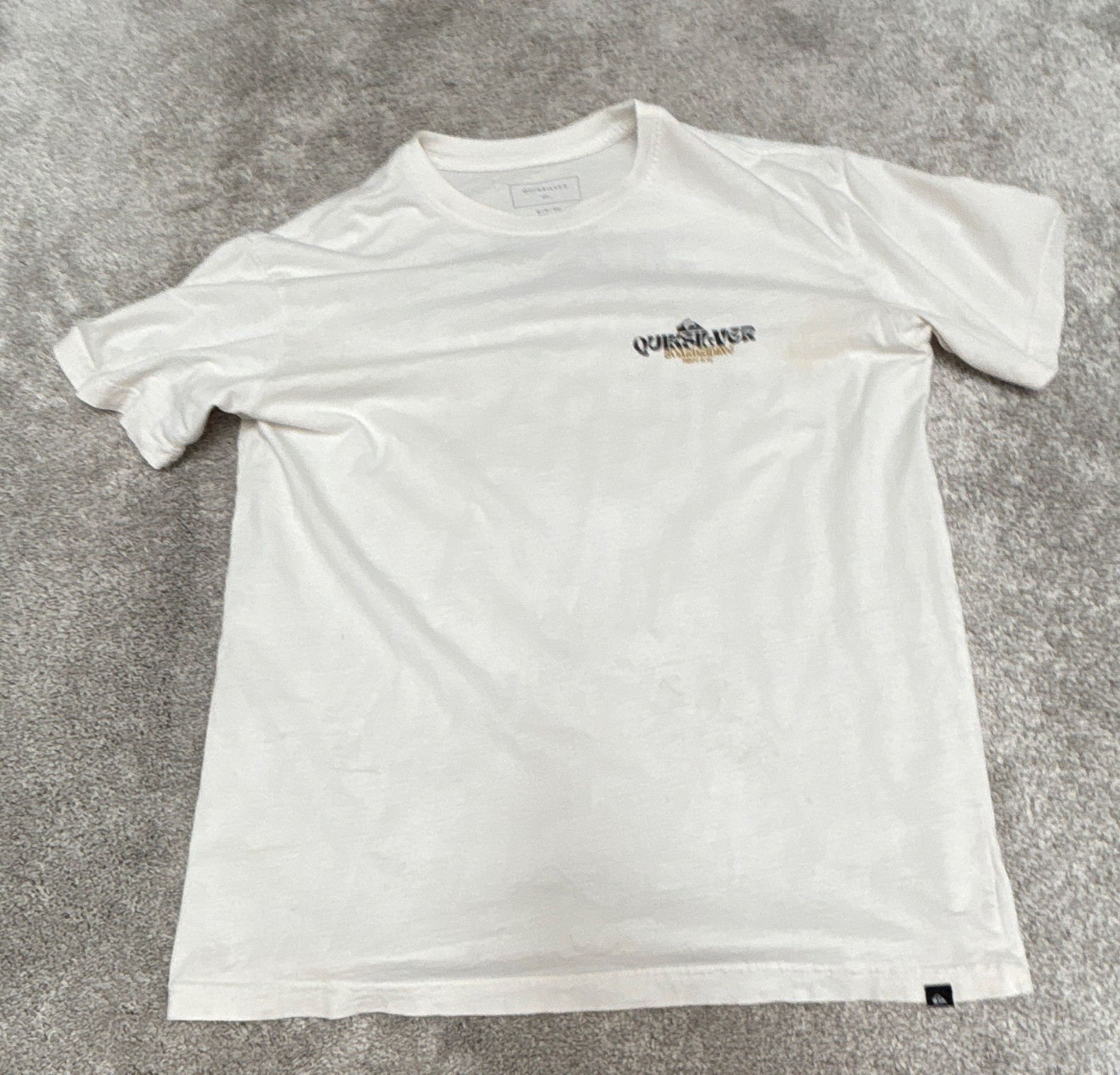 Quiksilver White Men’s Small Crew Neck Short Sleeve T-Shirt FREE SHIPPING