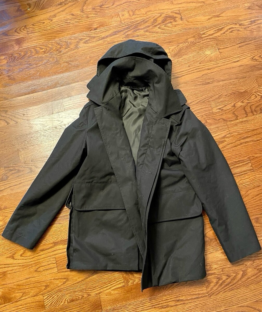 S.E.H KELLY Men’s Black Hooded Cotton FISHING JACKET MEDIUM