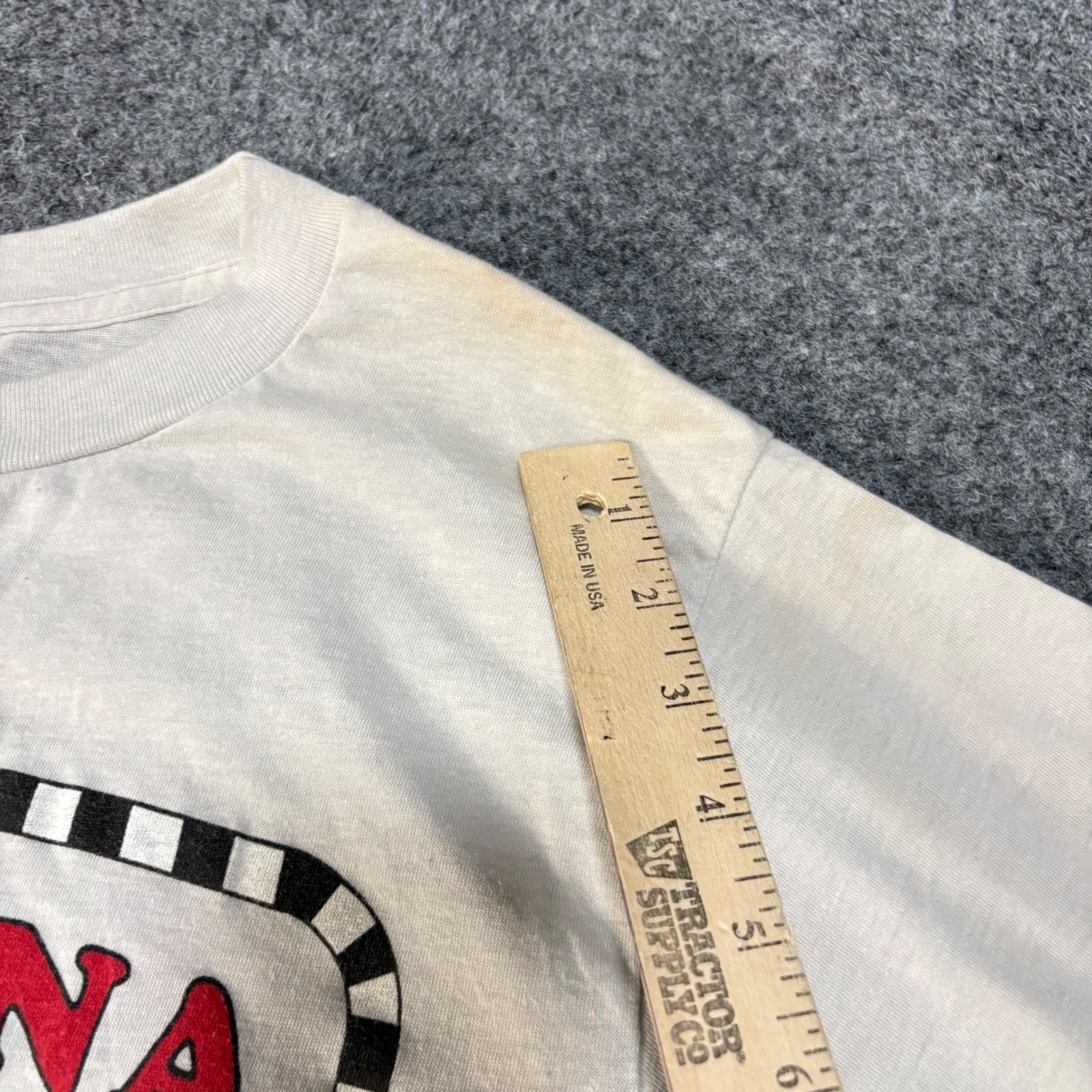 Ched Daytona 500 T-Shirt Mens Large White Good Vintage 1987 Single Stitch Car