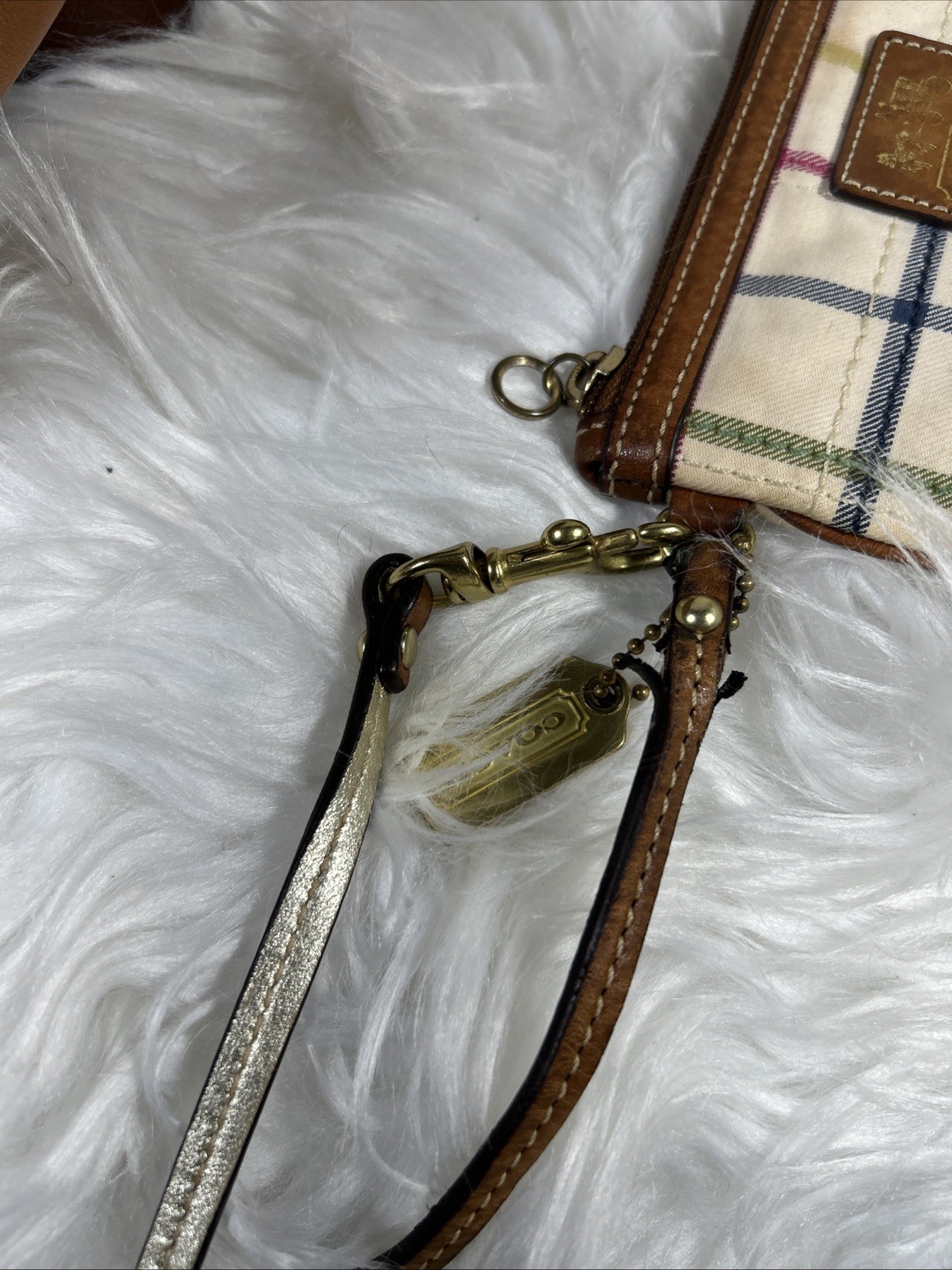 Vintage Coach Bag Bleecker 11423 Wristlet Whiskey Tattersall Duffle Dust Bag!