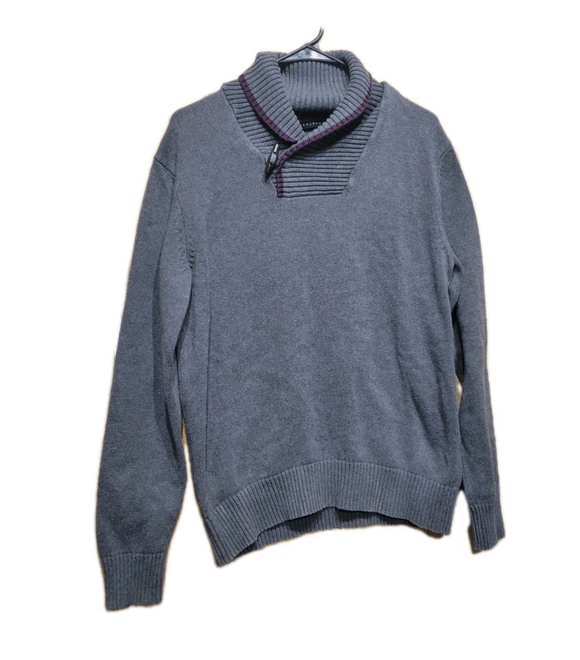 Sean John Knit Turtle Neck Sweater Gray Mens Medium