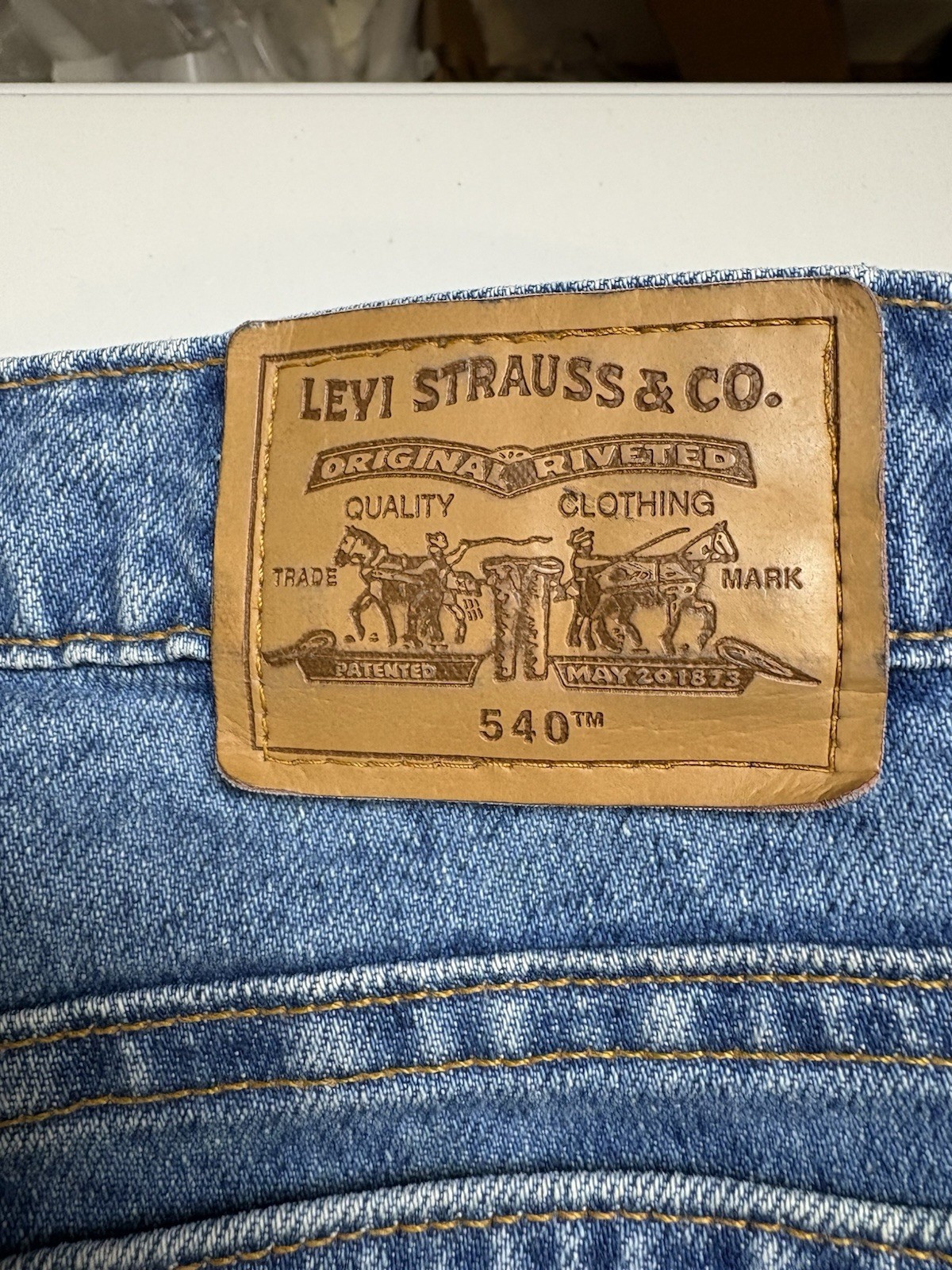 Levi’s 540 Brown Tab Vintage Blue Jeans Men’s Denim Flex Size 36 X 30