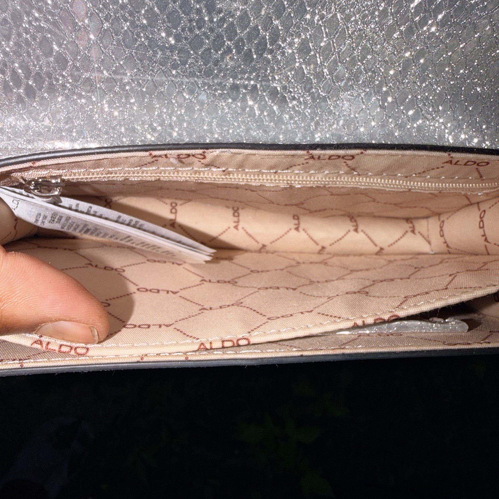 Aldo Crossbody Silver Purse