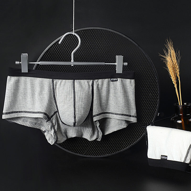 Men’s Sexy Underwear Low waist Briefs U Pouch Boxers Striped Shorts Underpants