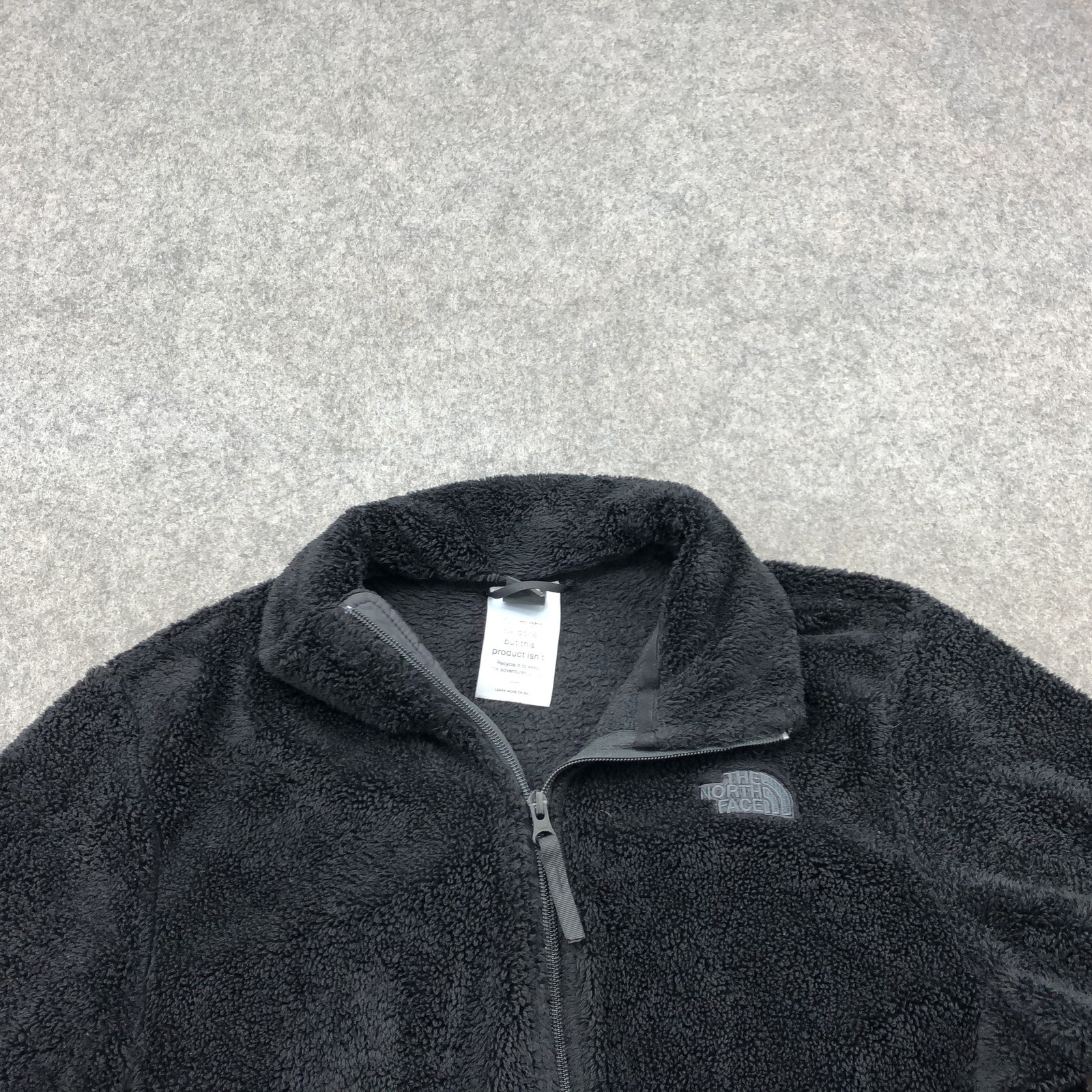 North Face Jacket Womens Large Black Fleece Full Zip Circular Design Osito