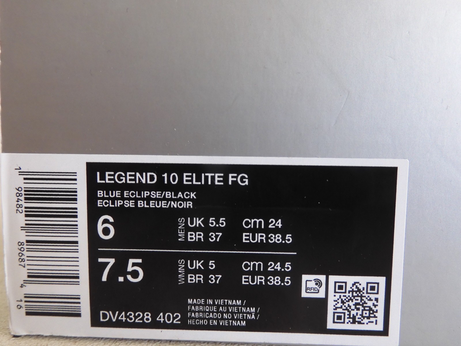Nike Tiempo Legend 10 Elite Fg Blue Eclipse-Black Mens Sz 6 [DV4328-402]