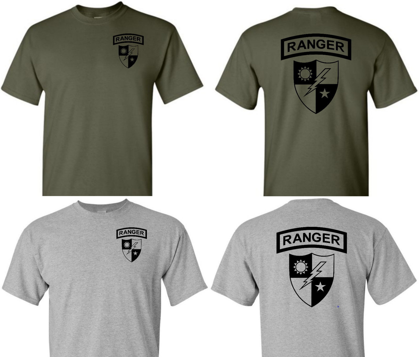 US Army Ranger DUI Shirt, ARMY Ranger Performance shirt, 75th Ranger Regiment