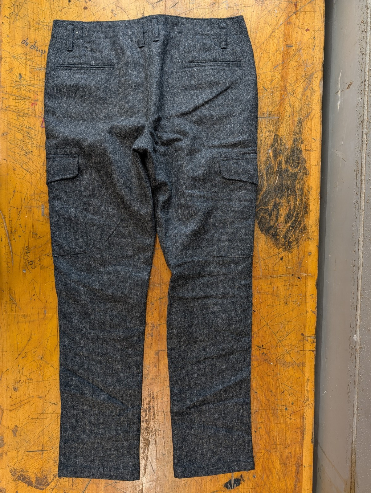 Wallace & Barnes J.Crew Gray Wool Blend Cargo Pants Men’s 33×32 British Cloth