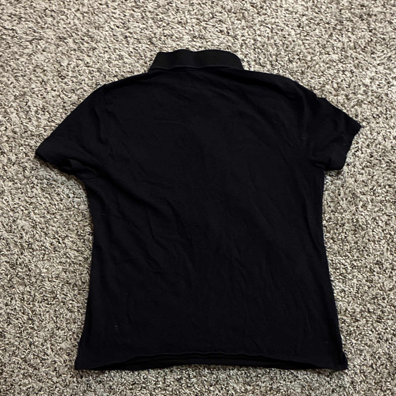 Michael Kors Black Knit Polo Top Short Sleeve Zip Front Slim Stretch Petite P/S