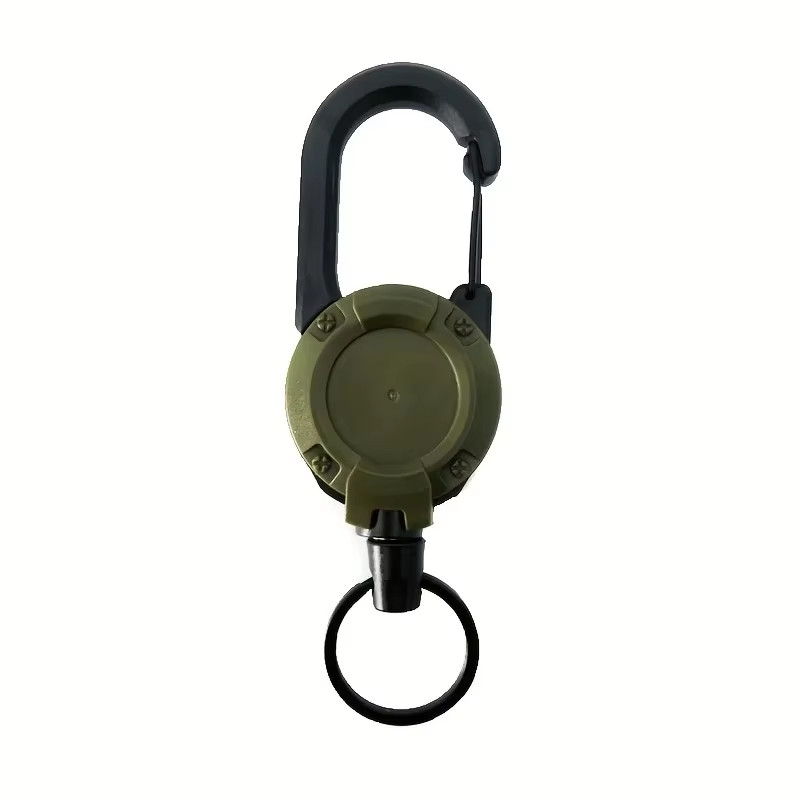 1/2/4Pcs Retractable Heavy Duty Reel Carabiner Keychain Badge Holder Steel Wire