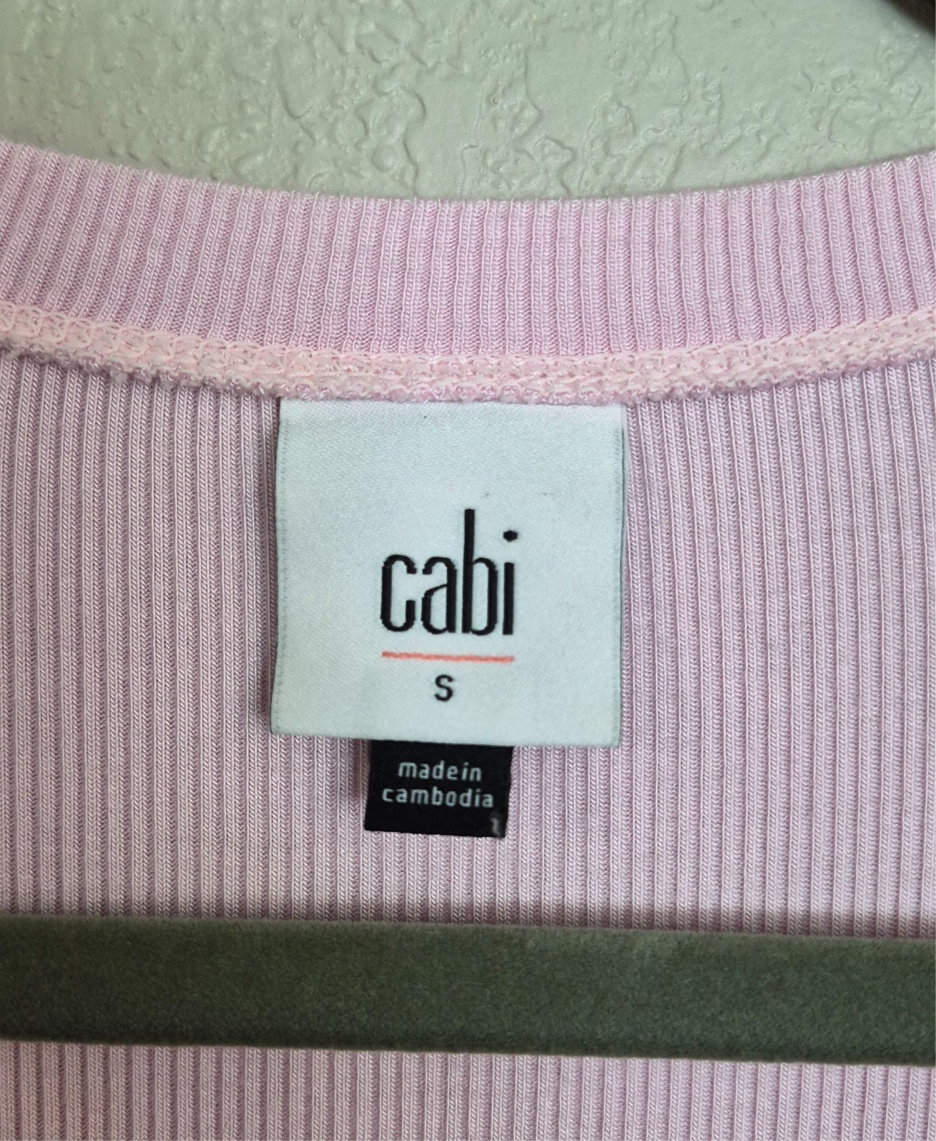 CAbi #4366 Simple Thermal Carnation Pink Ribbed Stretch Long Sleeve Size Small