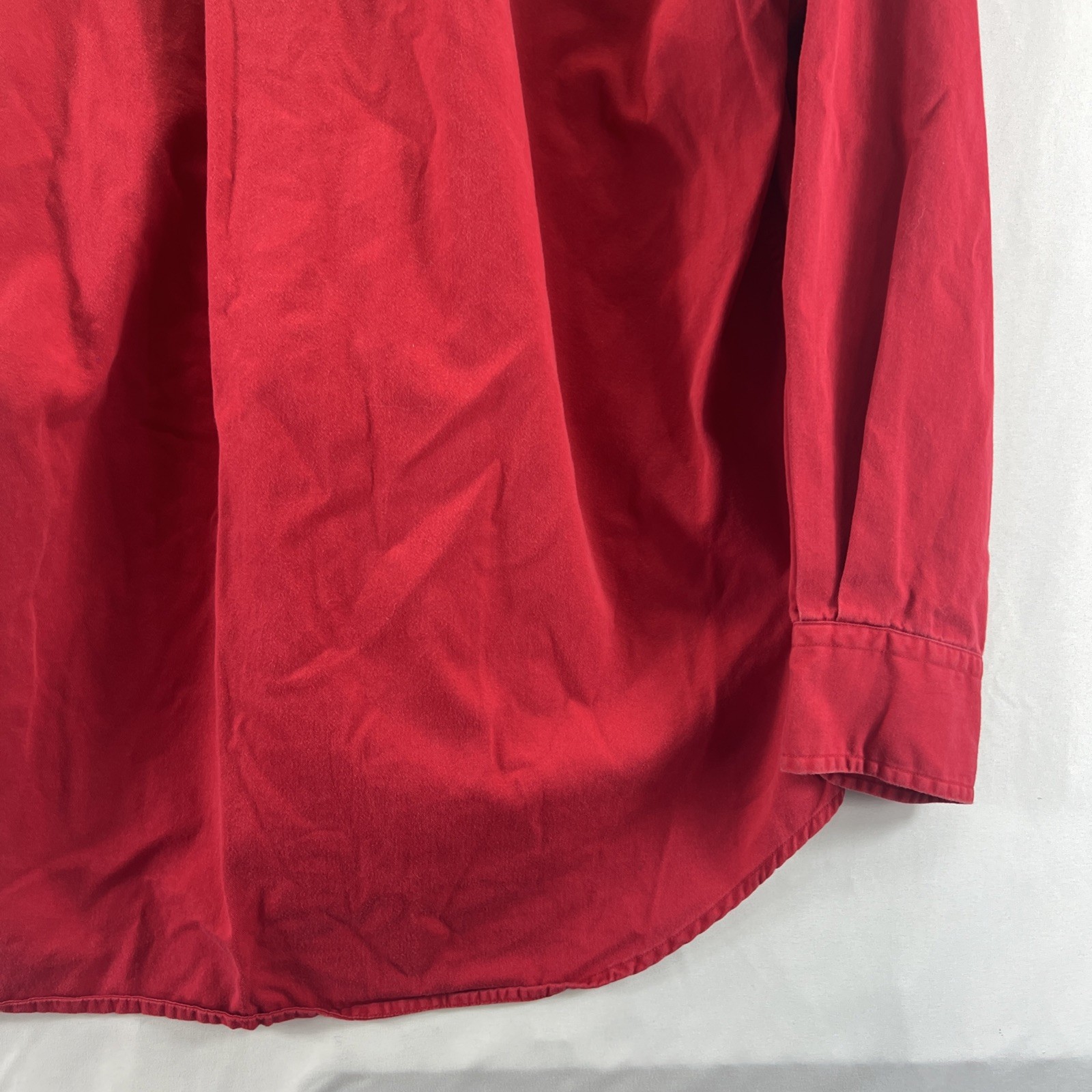 Norsport Red 100% Cotton Long Sleeve Button Down Collared Shirt Men’s Size L