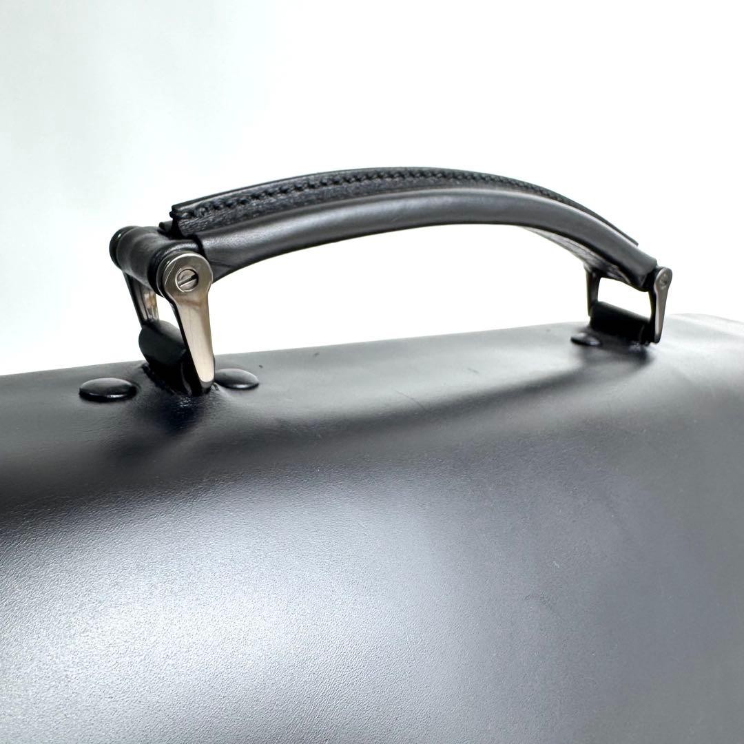 PRADA Black Leather Briefcase Business Bag Handbag Italy Office Laptop NERO