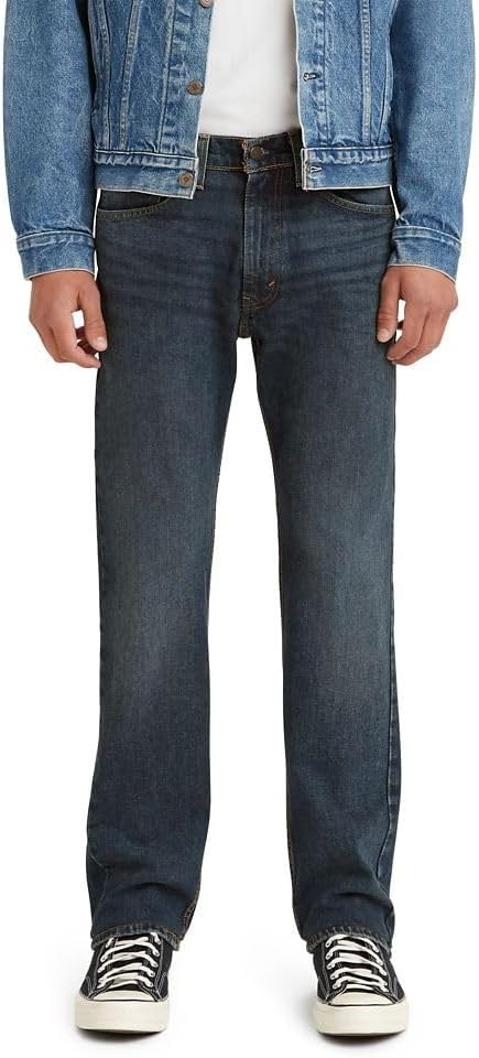 Levi Men’s 505 Regular Fit Jeans, Dark Stonewash, 32W X 34L NEW SEALED !
