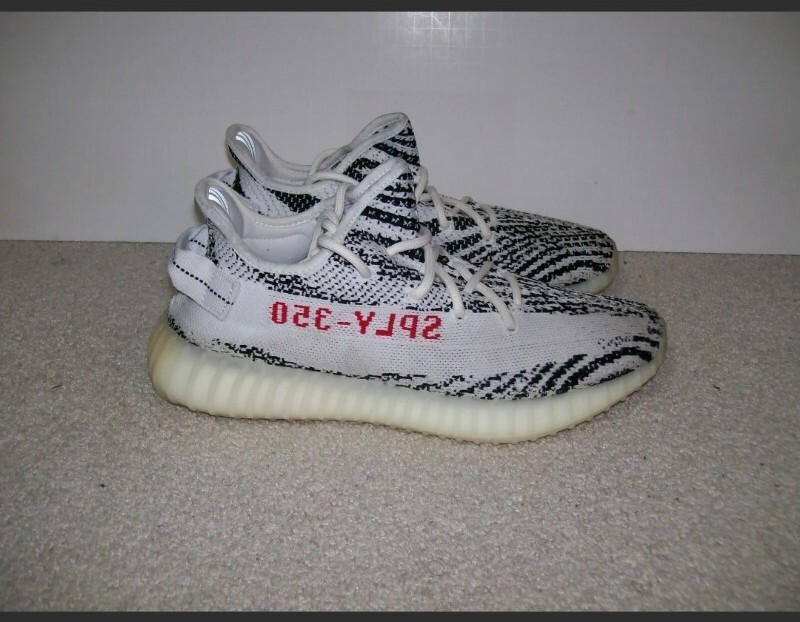 SZ 9 ADIDAS YEEZY BOOST 350 V2 KANYE WEST ZEBRA CP9654 CORE BLACK BELUGA SESAME
