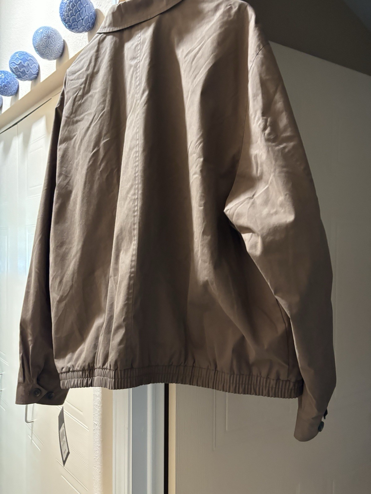 LONDON FOG MENS 2XL Zippered Brown Jacket/Water Repellent/NWT/2 Pockets/HOPKINS