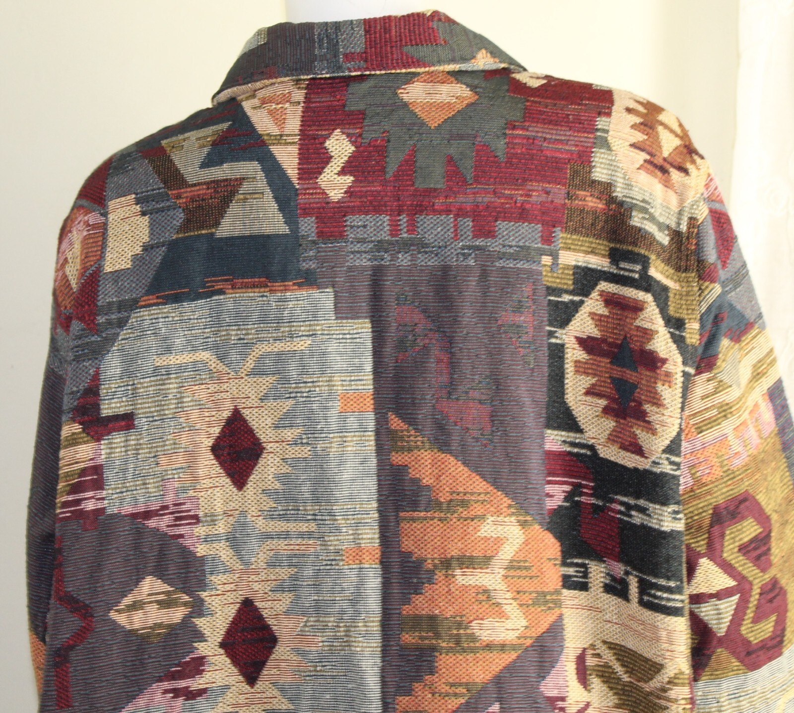 Coldwater Creek Sz 1X 2X 53″ Bust Western Southwest Indian Woven Jacket Coat