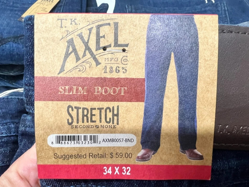 T.K. Axel Slim Boot Cut Stretch Denim Jeans, Dark Wash (BONDI) *CHOOSE SIZE*