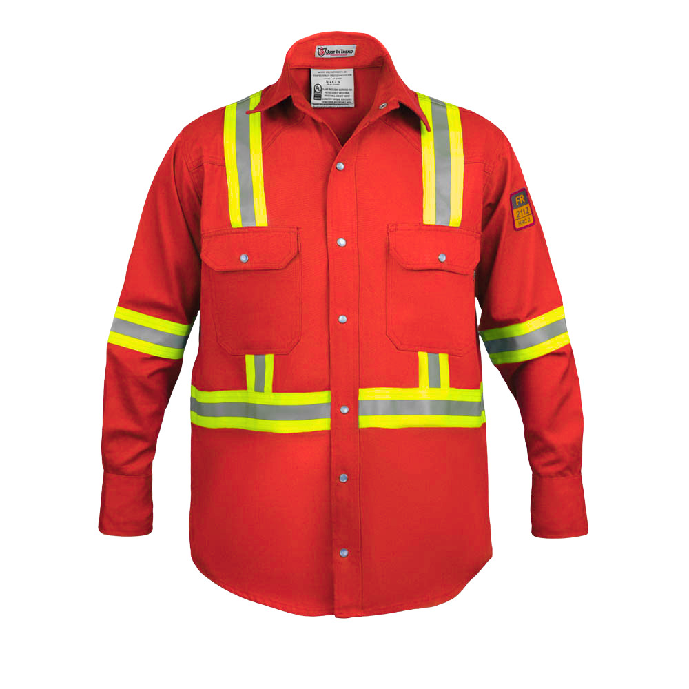 Flame Resistant FR High Visibility Hi Vis 100%C Light Weight Shirt