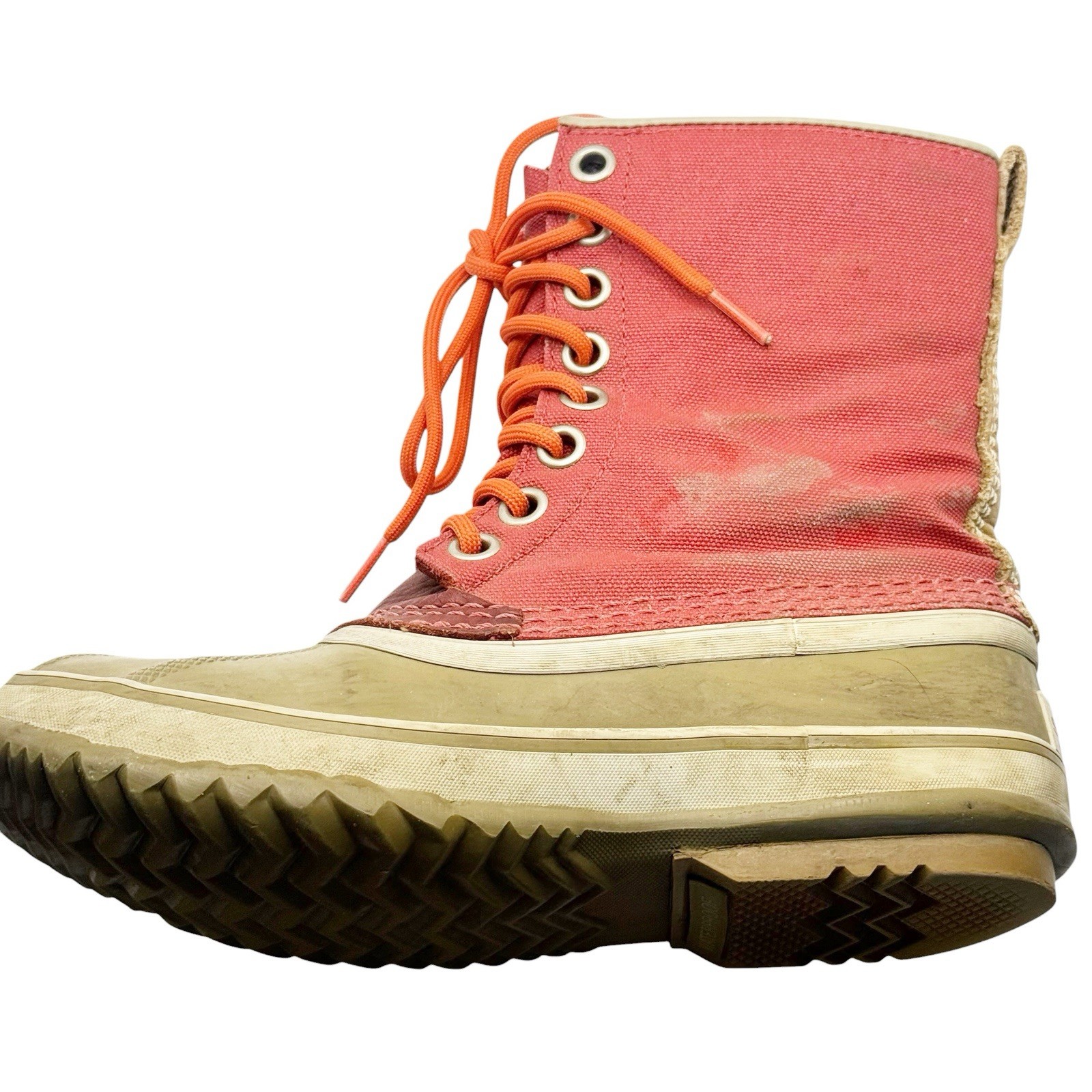 Sorel 1964 Premium CVS Red Canvas Boots 7 Rubber Lace Up