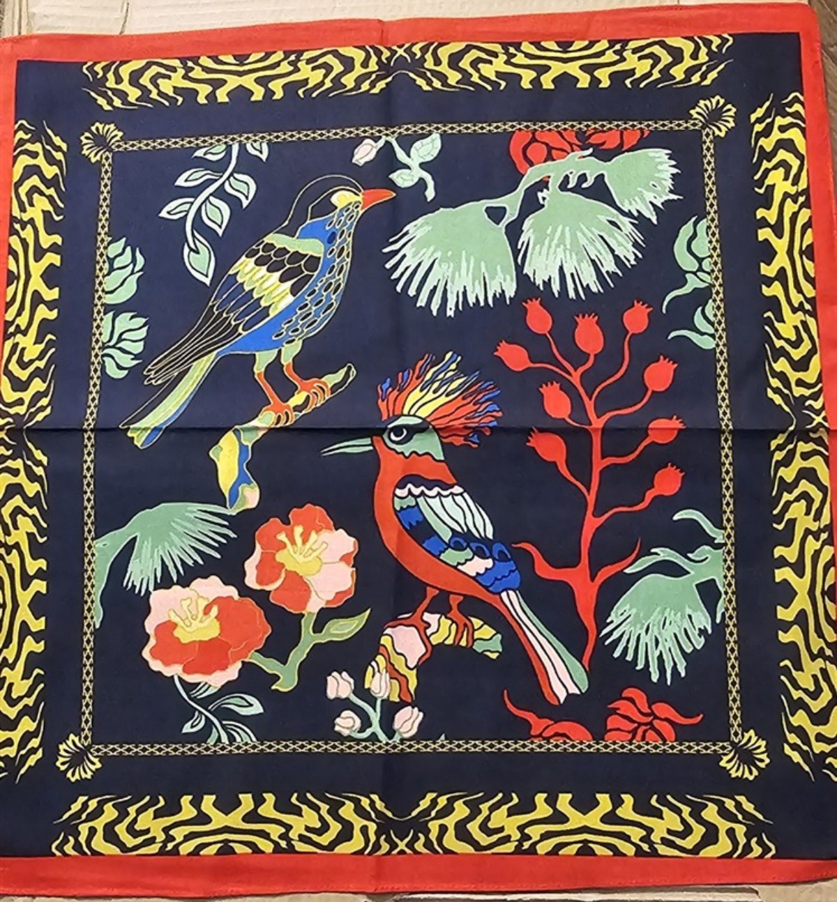 BIRD FLORAL FLOWER COLORFUL LEOPARD PRINT BANDANA ( SET OF 3 BANDANNA )