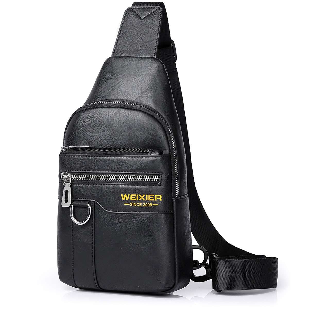 Men’s Leather Sling Backpack Shoulder Bag Travel Casual Crossbody Chest Pack US