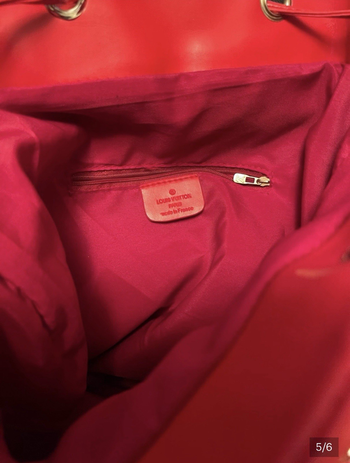 Louis Vuitton x Supreme Red Backpack w/ Logo Pattern, Buckle & Drawstring