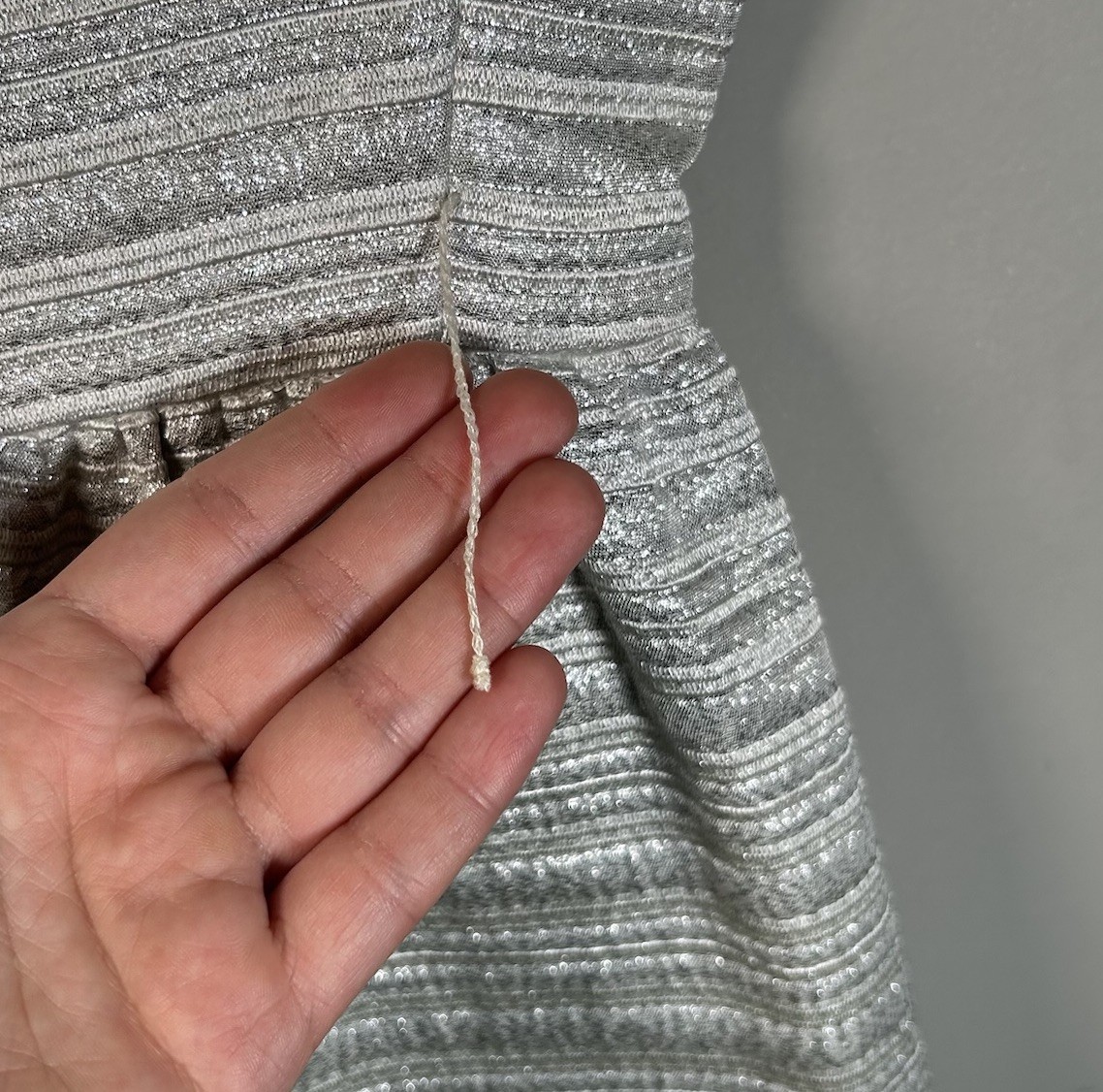 1960s Silver Metallic Stripe Rhinestone Button Dress Jacket Set Deadstock Sz M