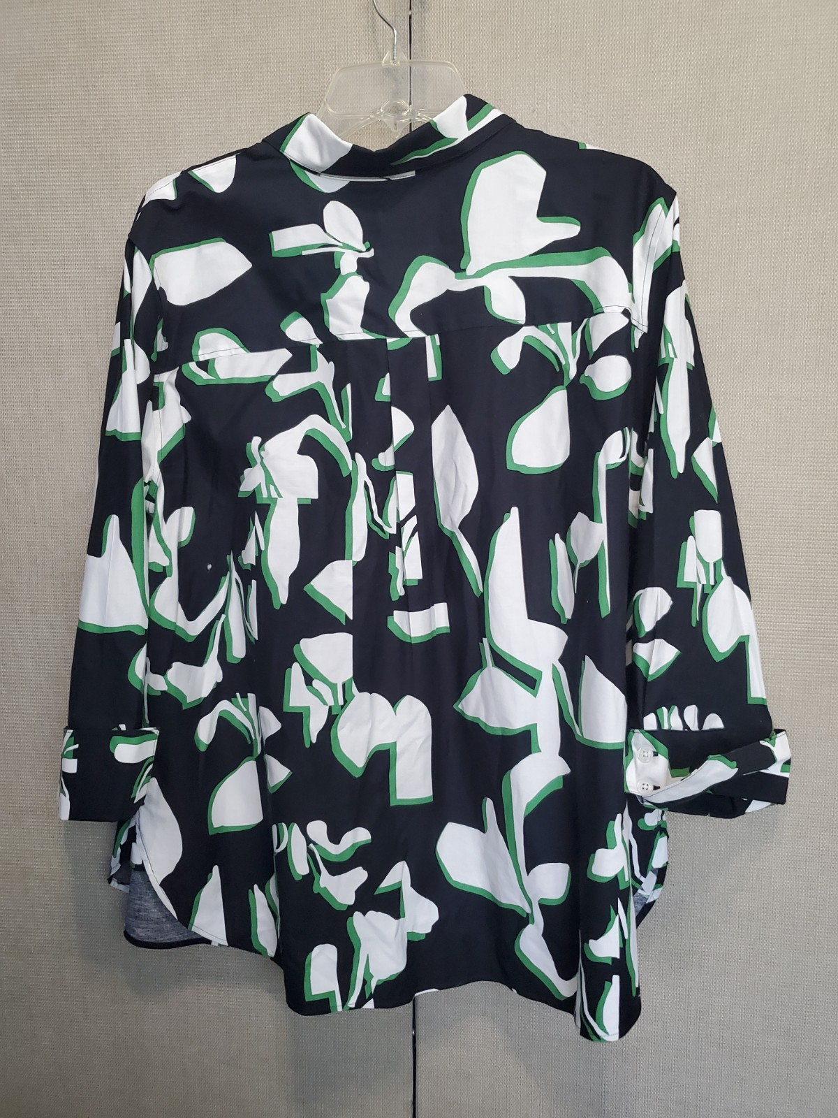 Chico’s Cotton Blend Geo Print Button-Up Shirt Size 3.5 (18)