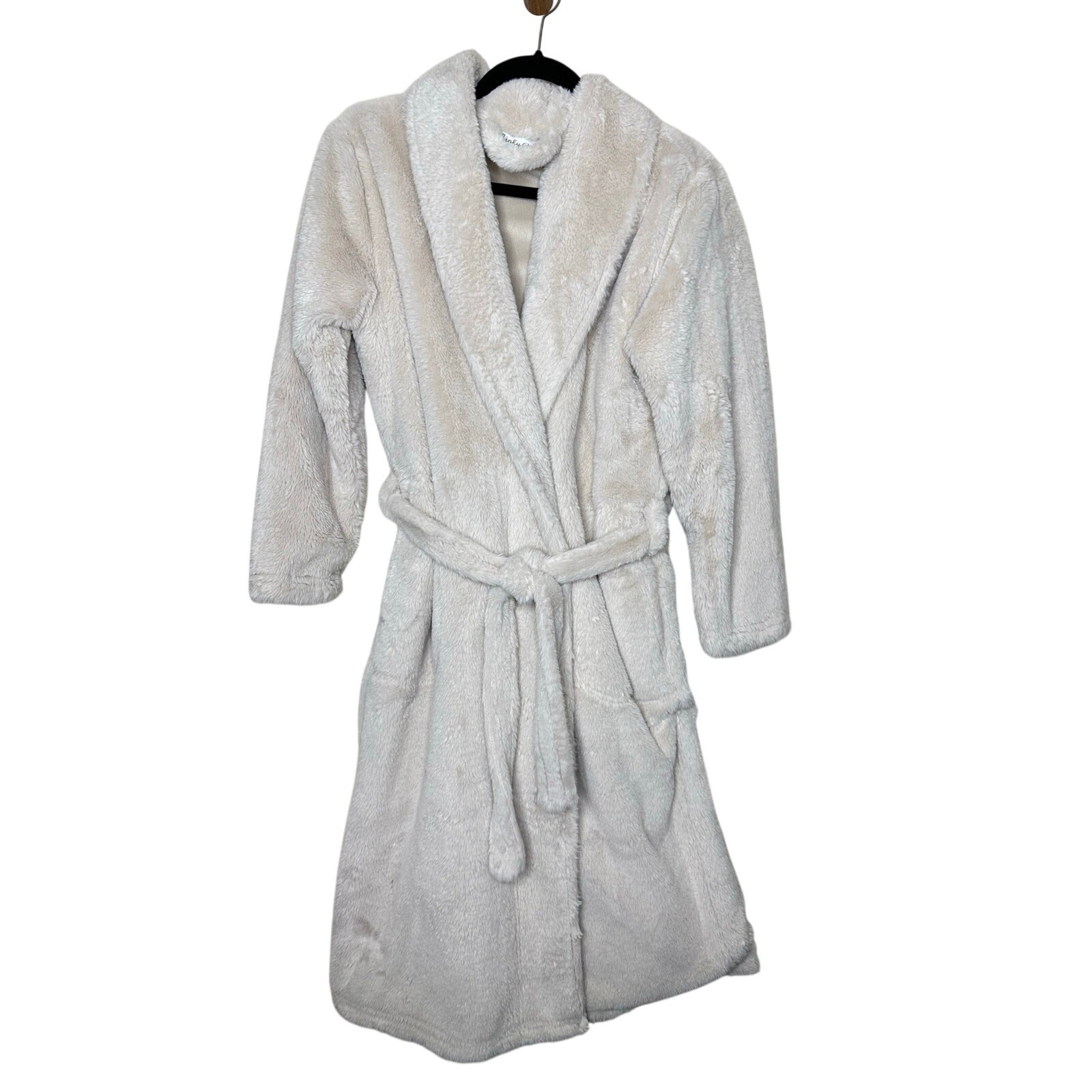 Minky Couture Cream Designer Robe Plush & Soft Faux Fur Heavy Size XS