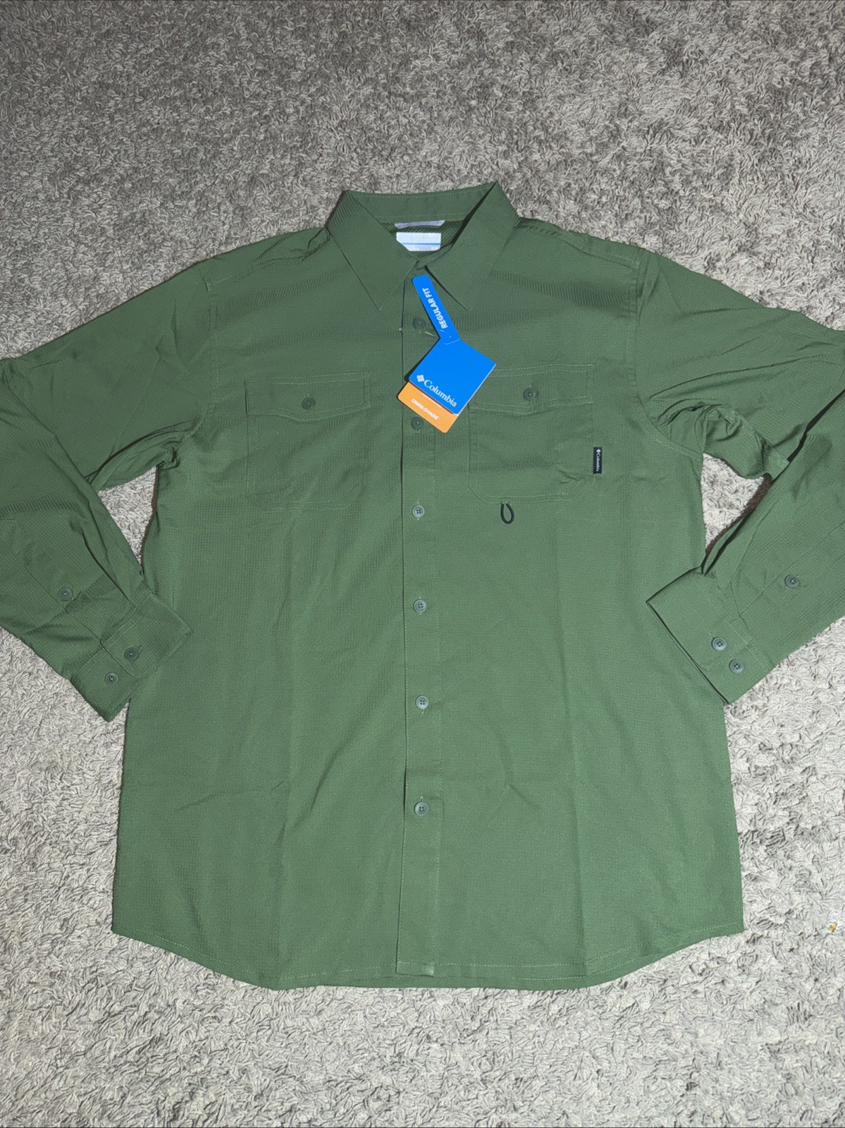 NEW Men’s Columbia Omni-Shade James Bay Green Long Sleeve Shirt Size Large