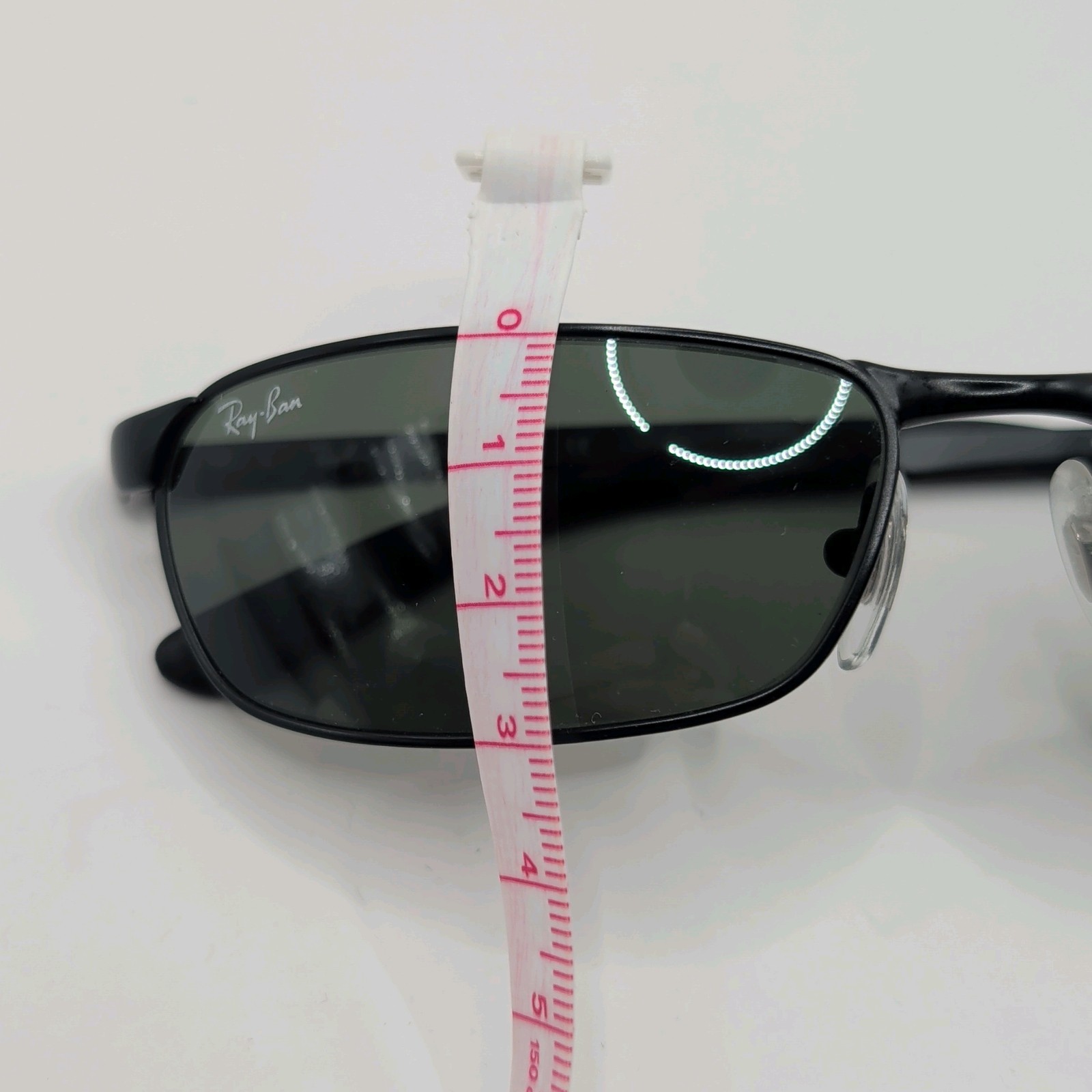 Vintage Ray-Ban RB3190 FLIGHT 006 Black Rectangle Sunglasses 58mm Italy
