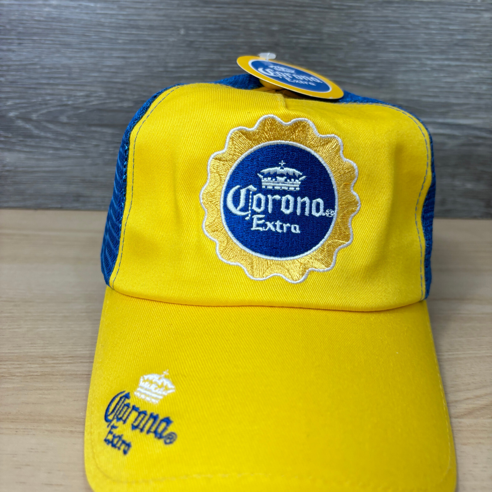 Corona Hat Cap Snapback Yellow Blue Beer Trucker One Size Adjustable NWT
