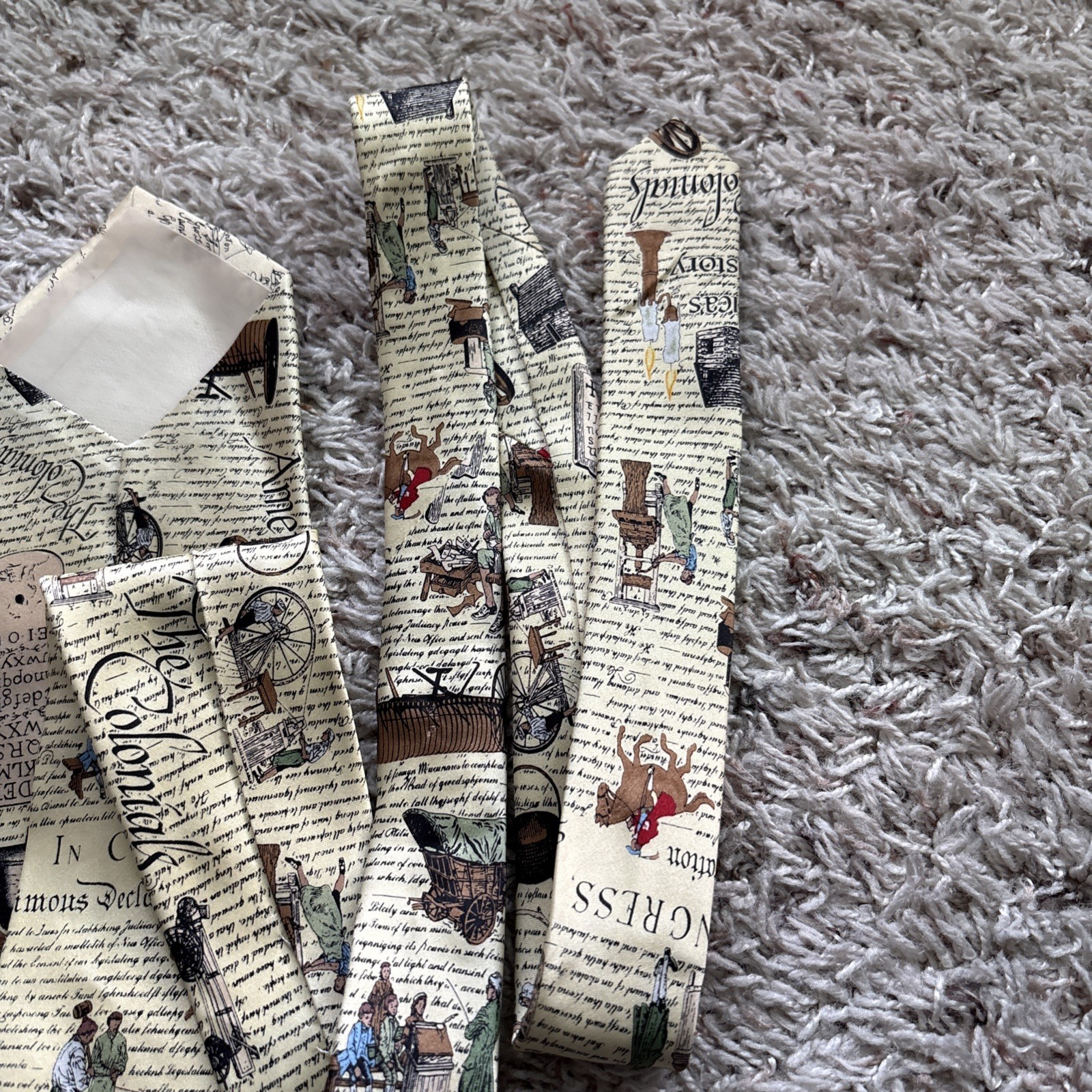Mens NeckTie Silk Museum Artifacts America Colonials Teacher Political History