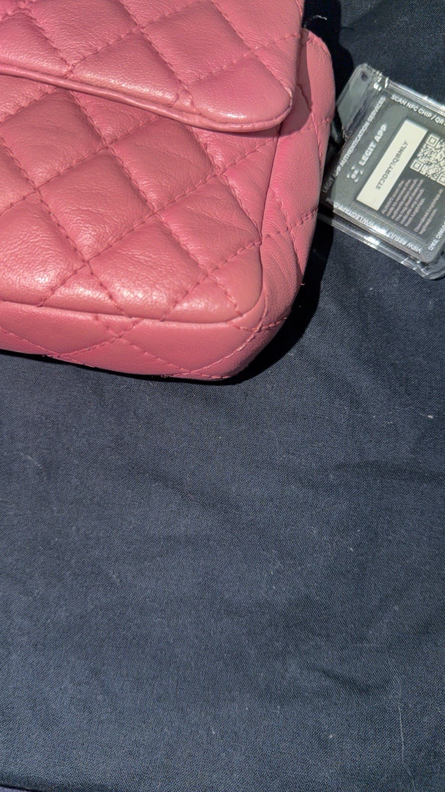 CHANEL Pink Quilted Chain Crossbody Flap Bag Turn Lock Silver + Dust Bag