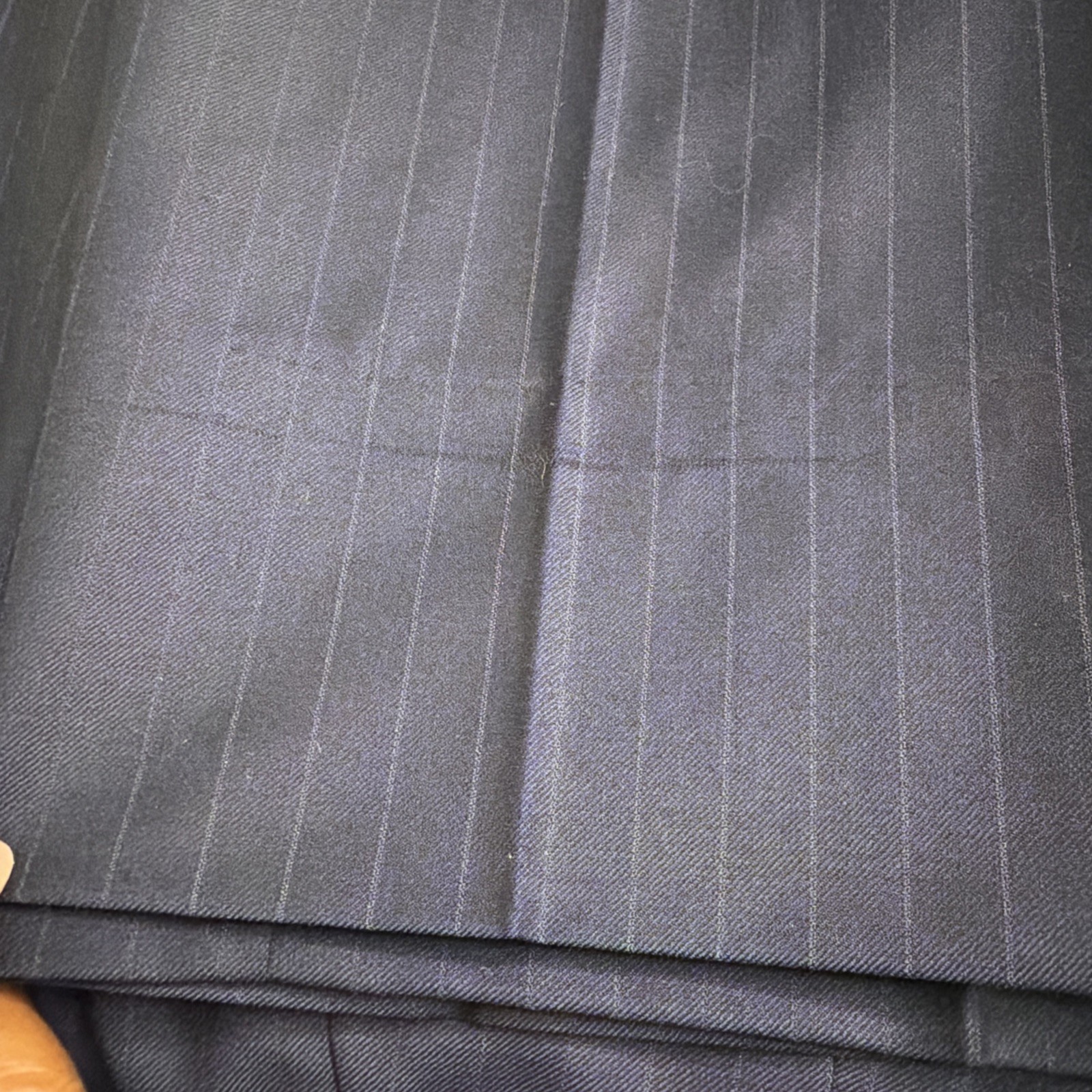 Ermenegildo Zegna Trofeo Suit Mens 54L Blue Pinstriped Wool 36×32 Tailored Fit