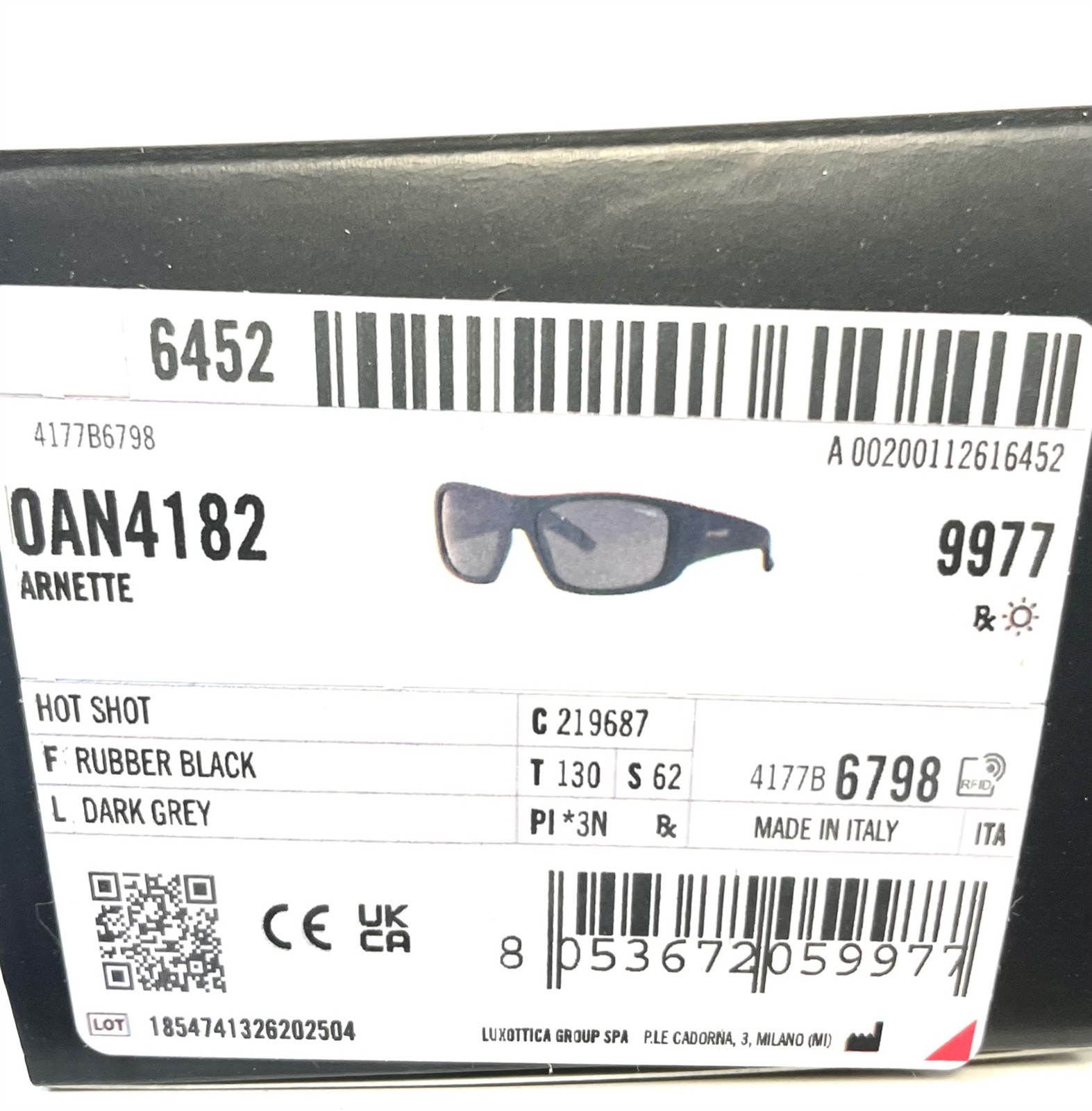 Arnette Hot Shot Sunglasses 4182 2196/87 Matte Black Rubber Gray Lens with Case