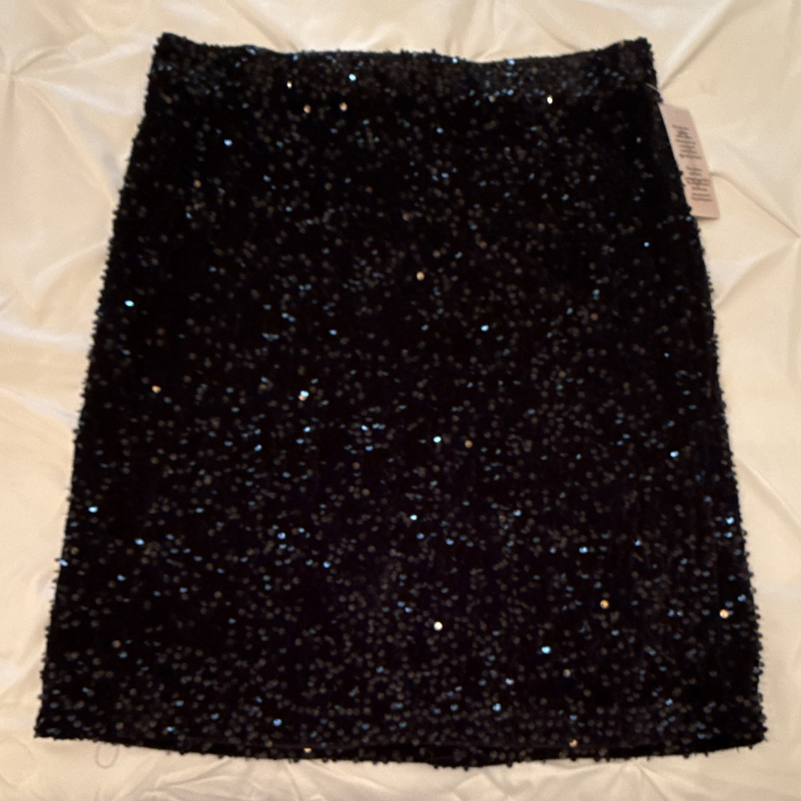Nanette Lepore Women’s 16 Black Velvet Sequin Solid Knee Straight Pencil Skirt