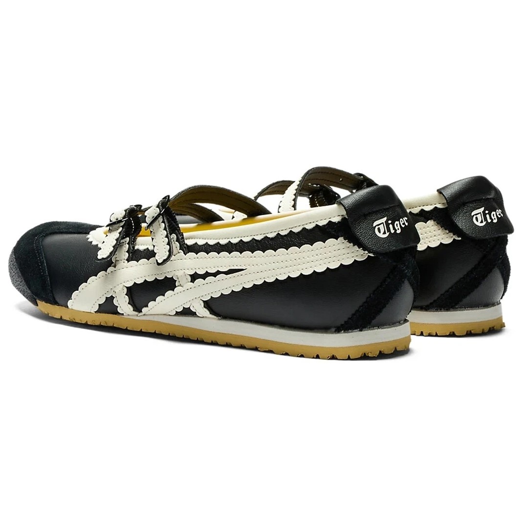 Vintage ONITSUKA TIGER MEXICO66 TGRS BALLET FLATS Black Cream 1182A678-001 Women