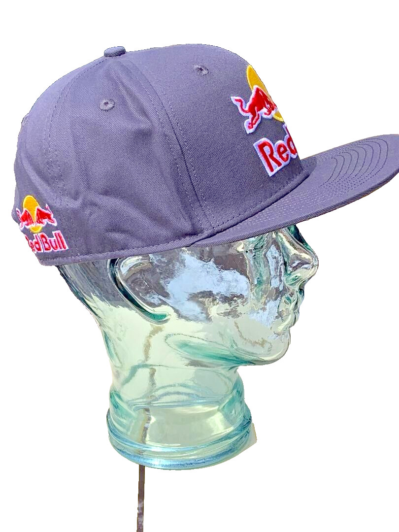 Slate Gray Flat Brim Cap w/ 3 logos. Snapback. BMX. MotorBike. MotoGP. Extreme.