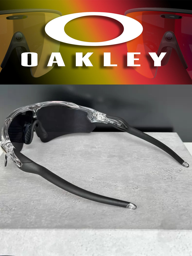 Oakley Radar Ev Path Sport Sunglasses OO9208 Clear Frame Sliver Lenses