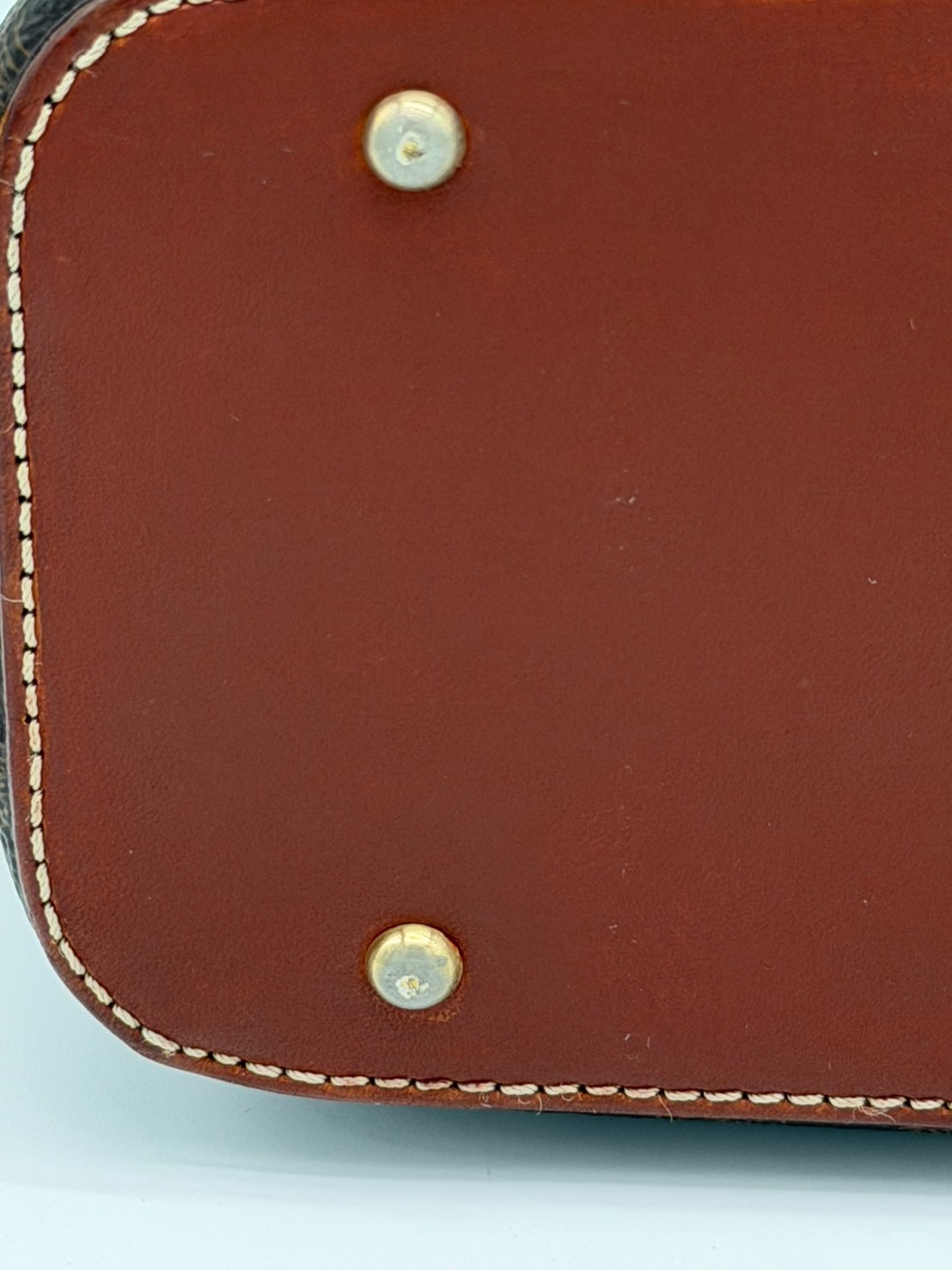 Vintage Celine Macadam Dome Hand Bag PVC Leather Brown Authentic