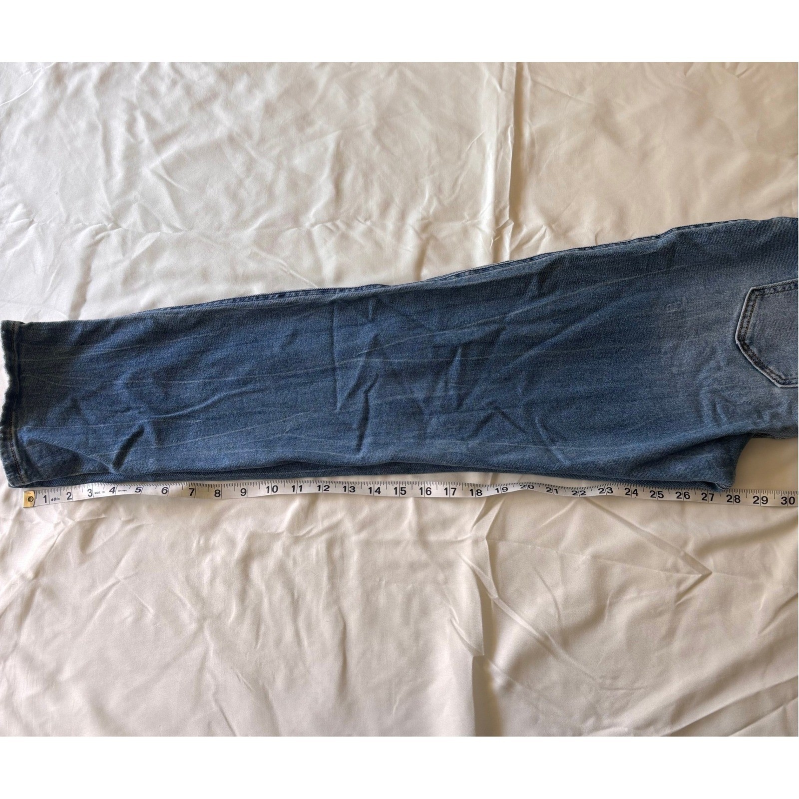 PinkBlush Maternity Distressed Boyfriend Jeans Blue Size 28 Full Belly Band