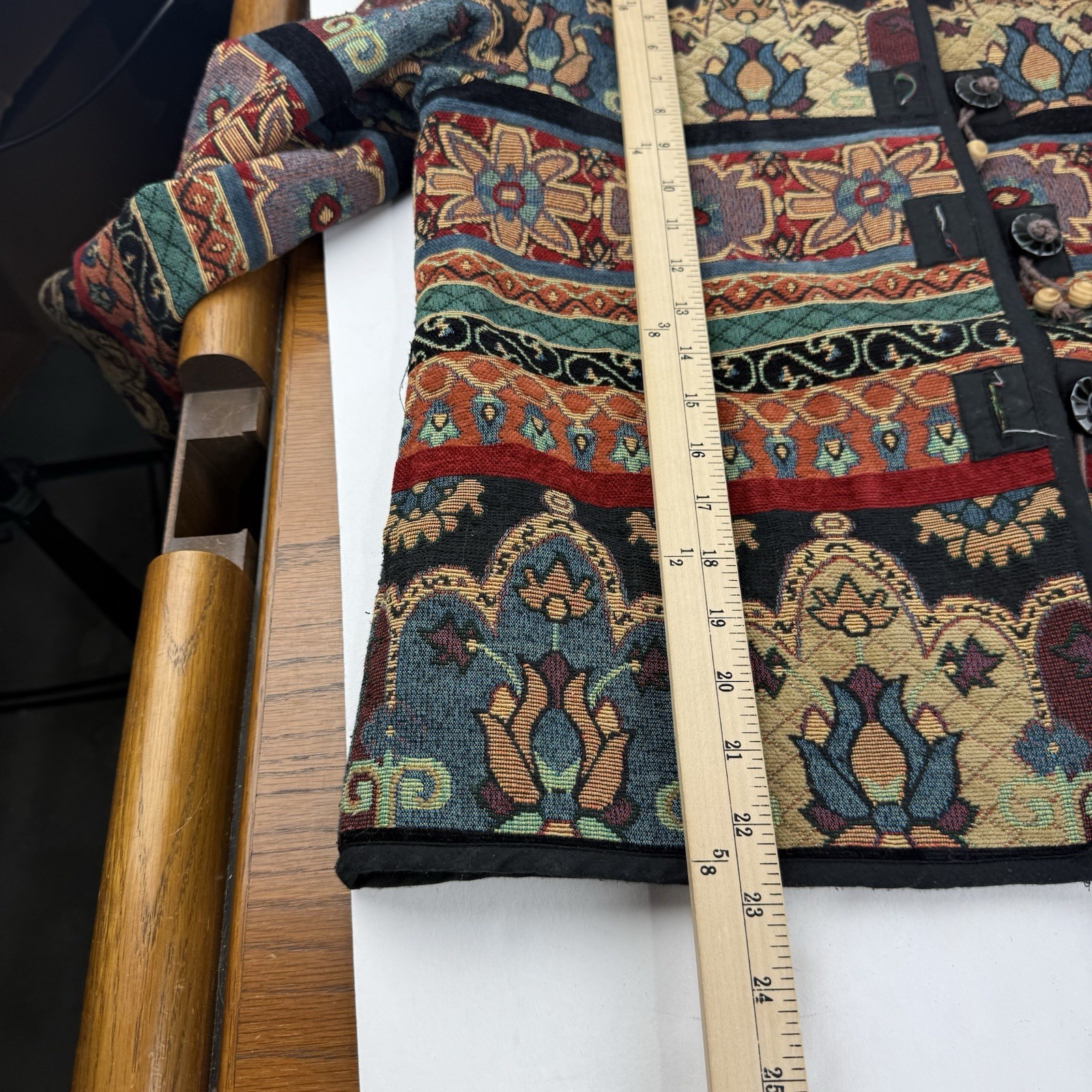Vintage Flashback Petite Medium Tapestry Textured Jacket Blazer